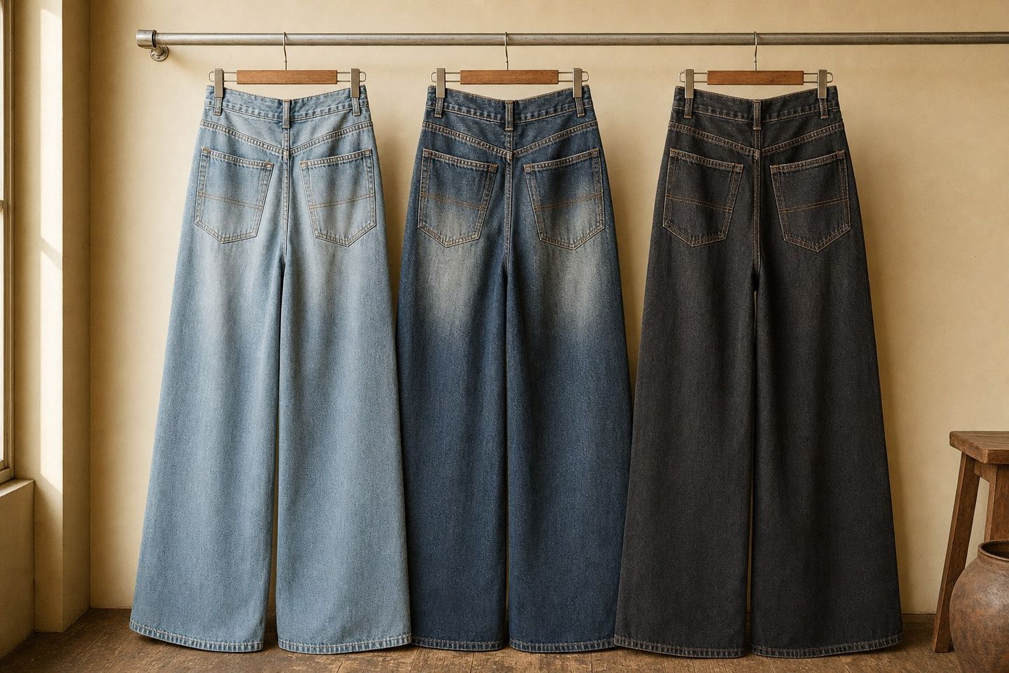 Jean baggy Y2K en denim délavé, coupe ample années 2000