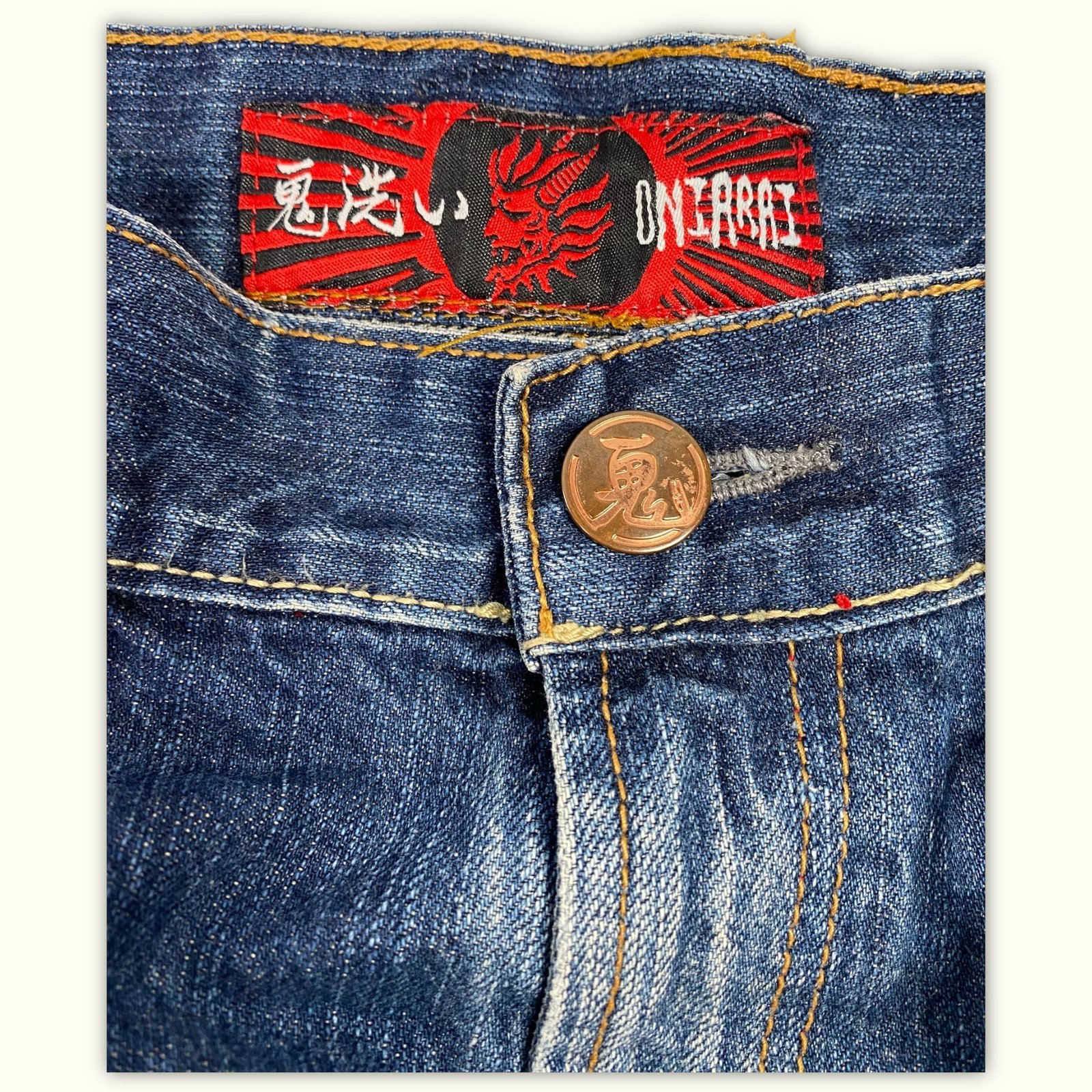 Oniarai Jean Regular Homme 2000s Streetwear japonais – W34