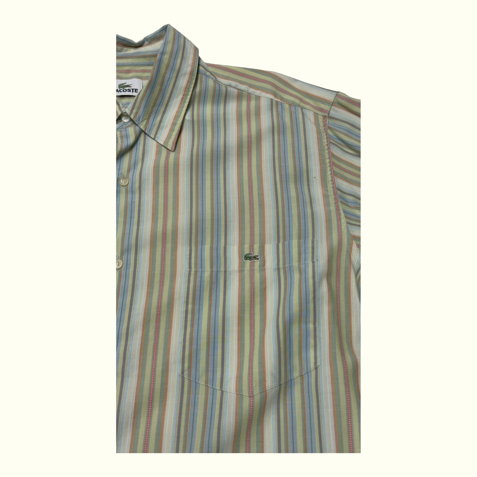 Lacoste Chemise Regular Homme 2000s Preppy – L