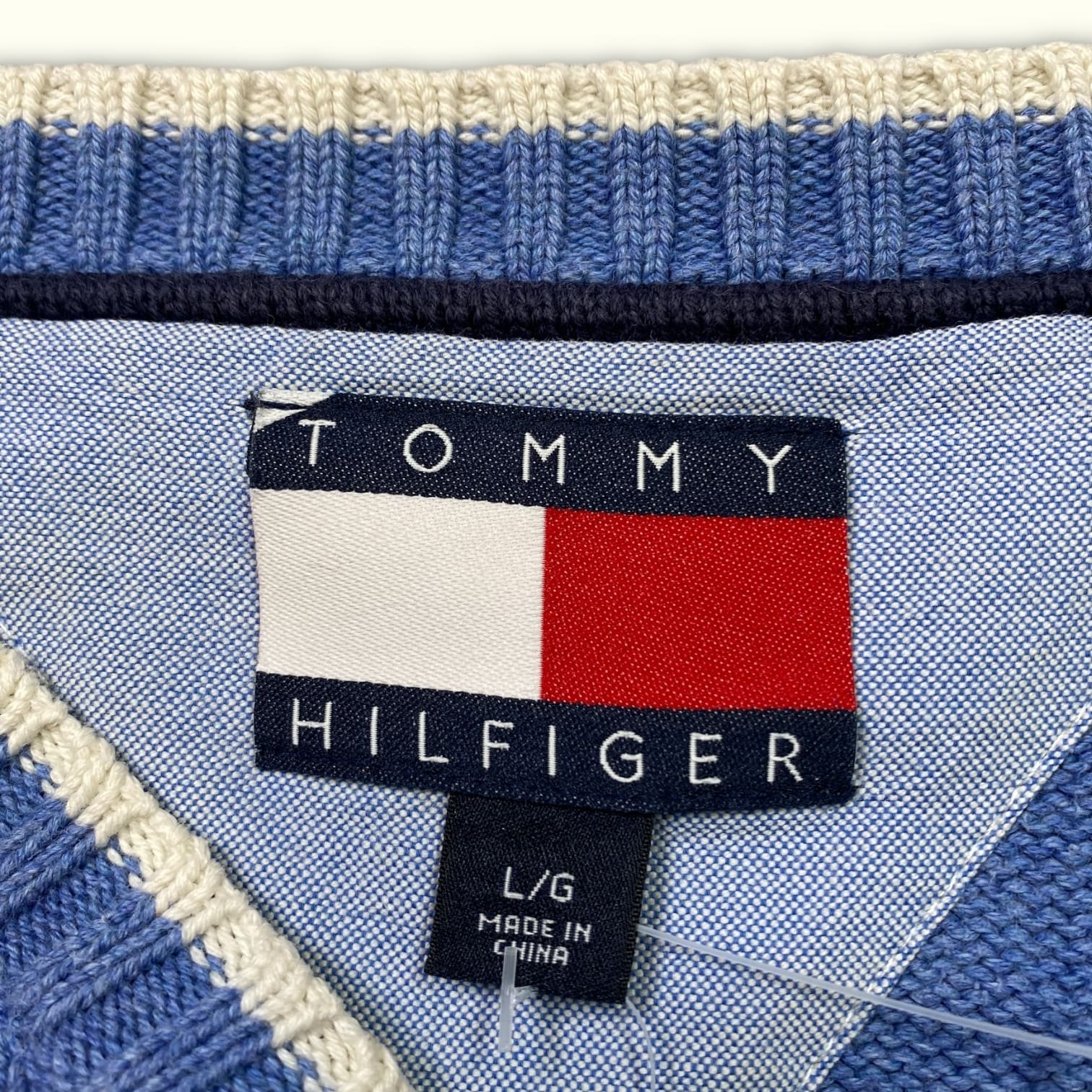 Tommy Hilfiger Pull Regular Homme 2000s Preppy – L