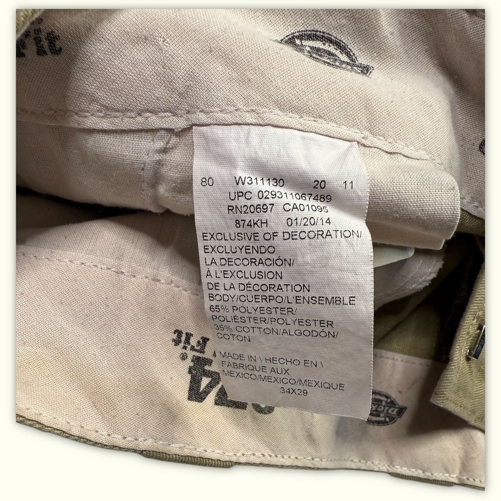 Dickies Chino Regular Homme Workwear – W34
