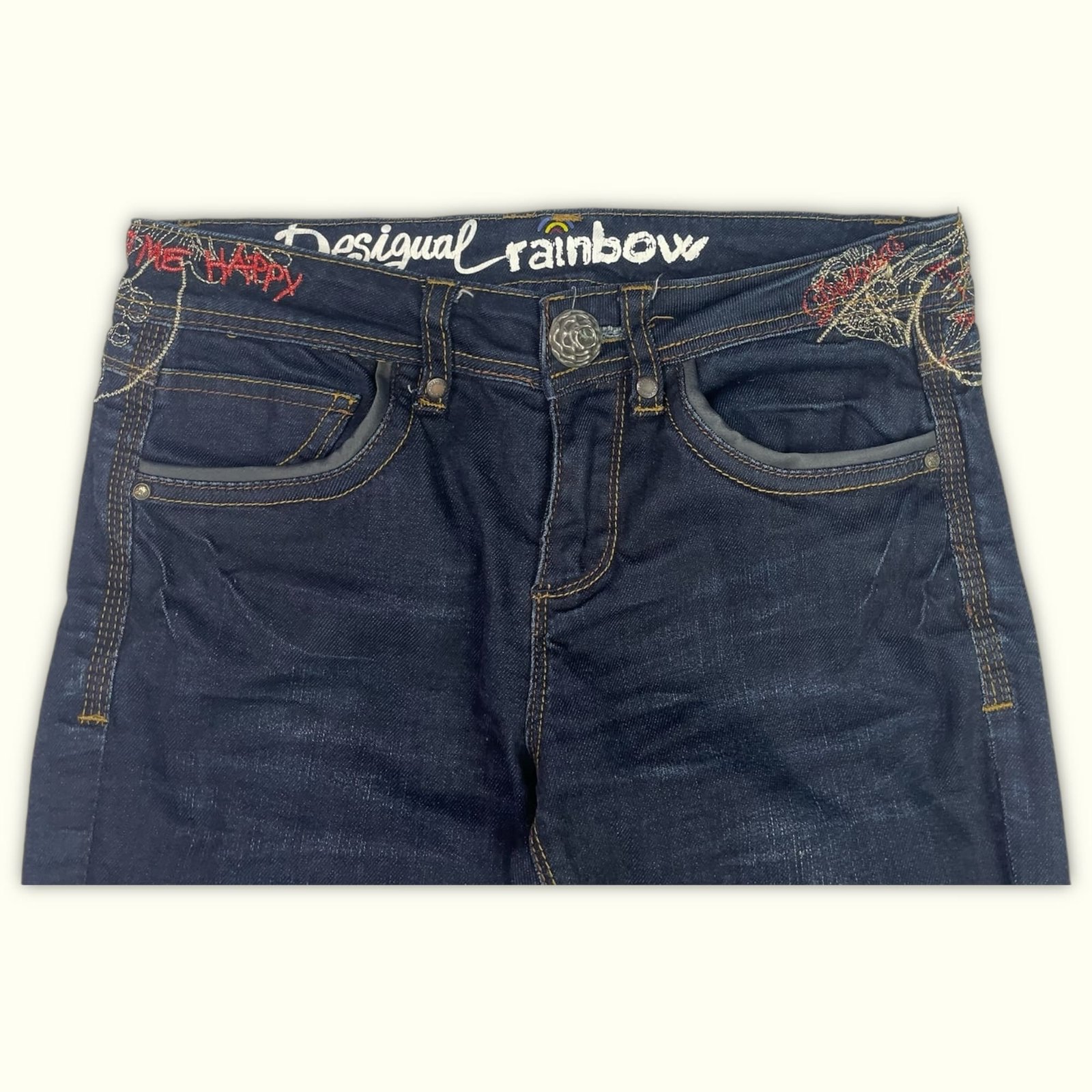 Desigual Jean Slim Femme 2010s Boho – W26