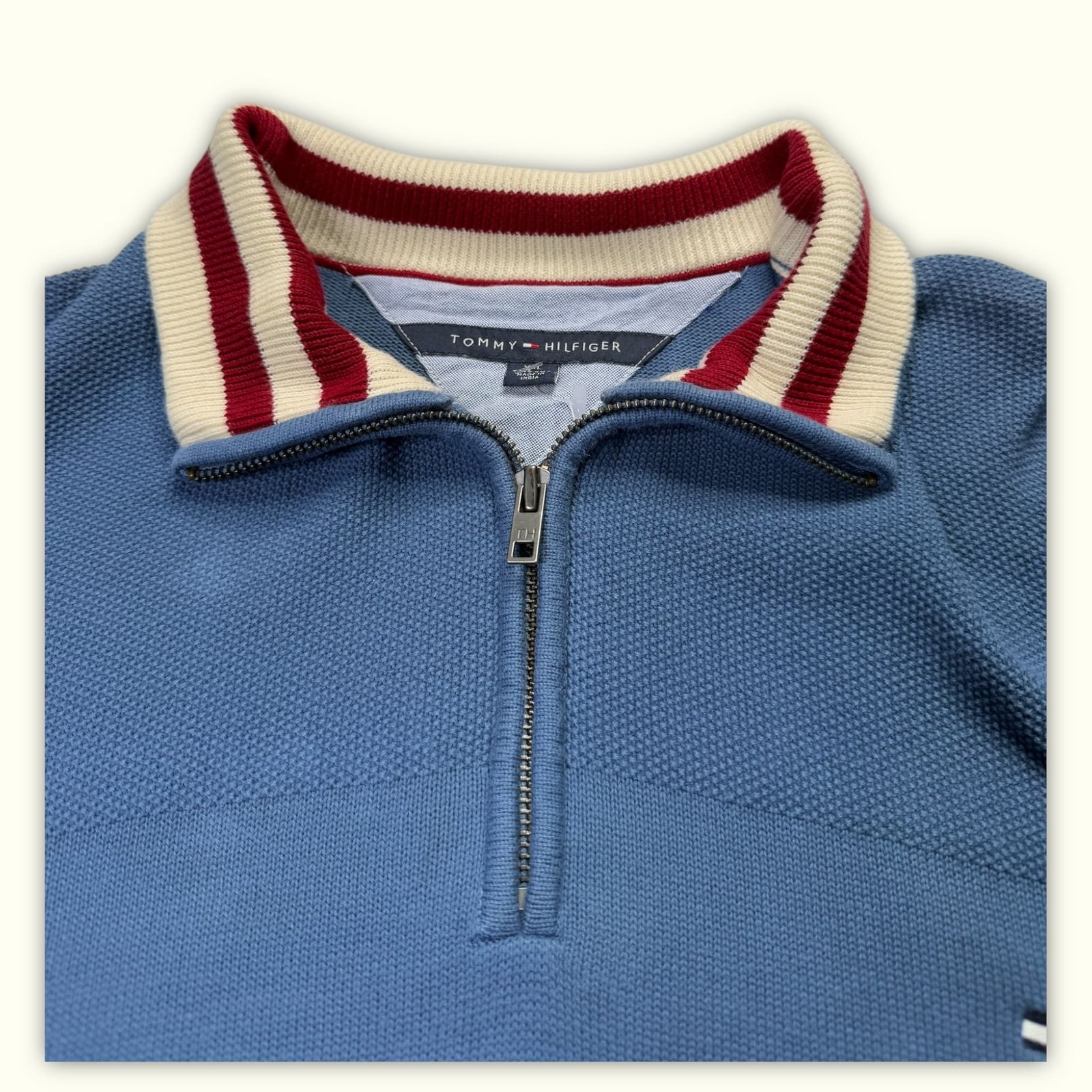 Tommy Hilfiger Demi-zip Regular Homme Preppy – XXL