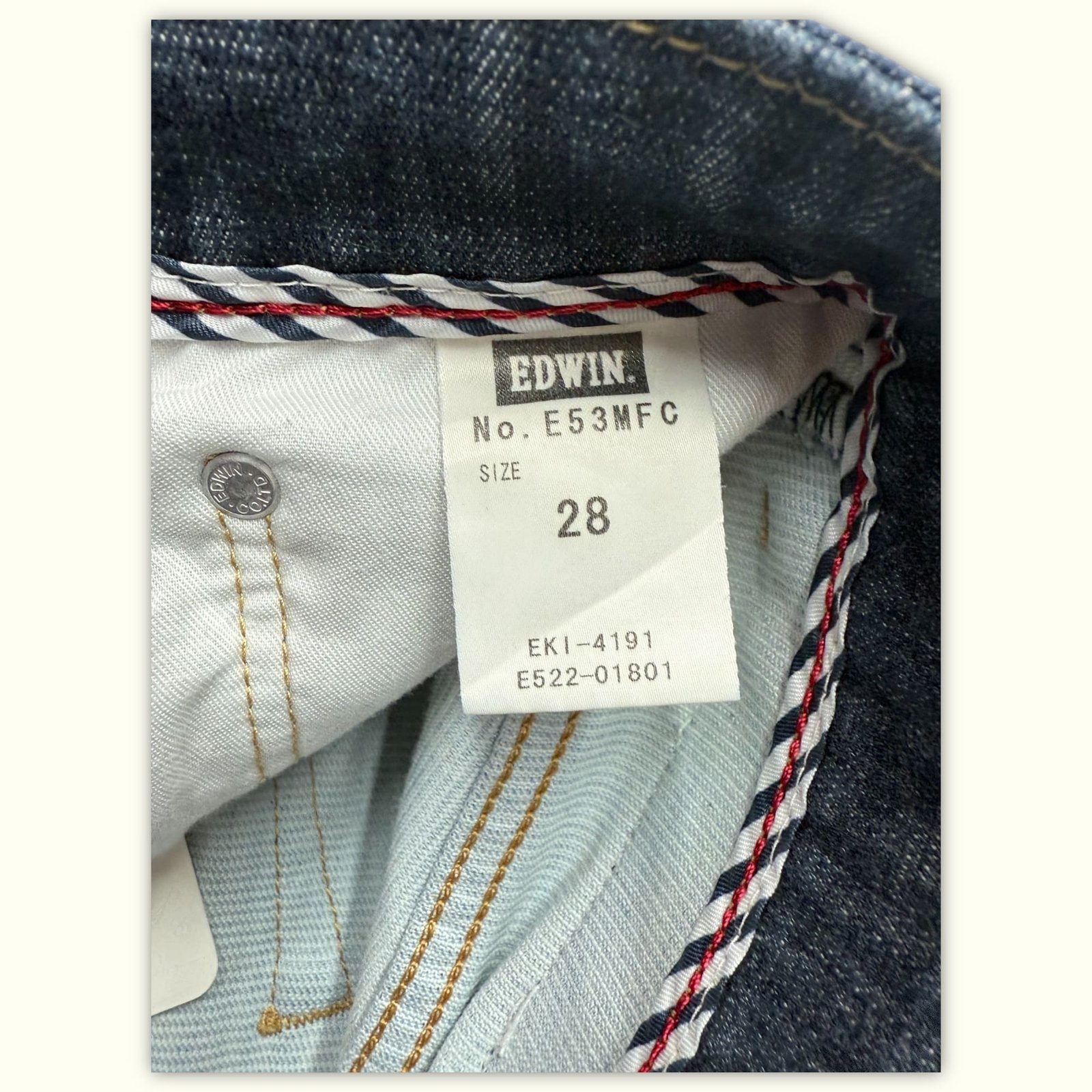 Edwin Jean Regular Homme 2000s Streetwear japonais – W28