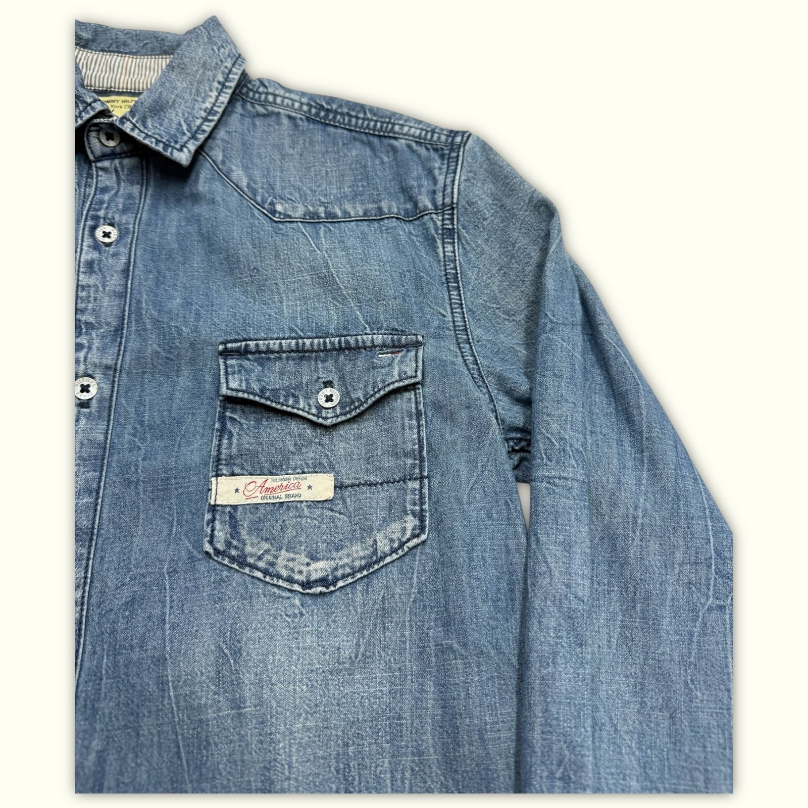 Tommy Hilfiger Chemise Regular Homme 2000s Western – S
