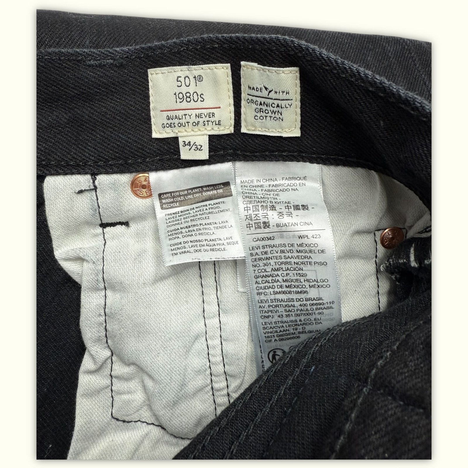 Levi'S 501 1980s Jean Regular Homme 1980s Vintage – W34