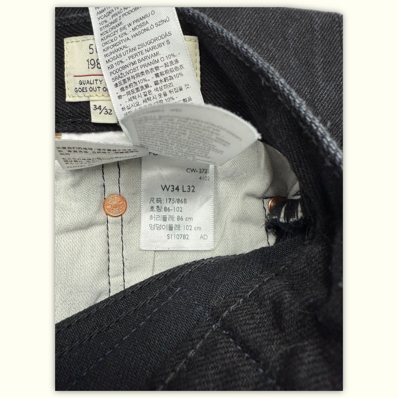 Levi'S 501 1980s Jean Regular Homme 1980s Vintage – W34