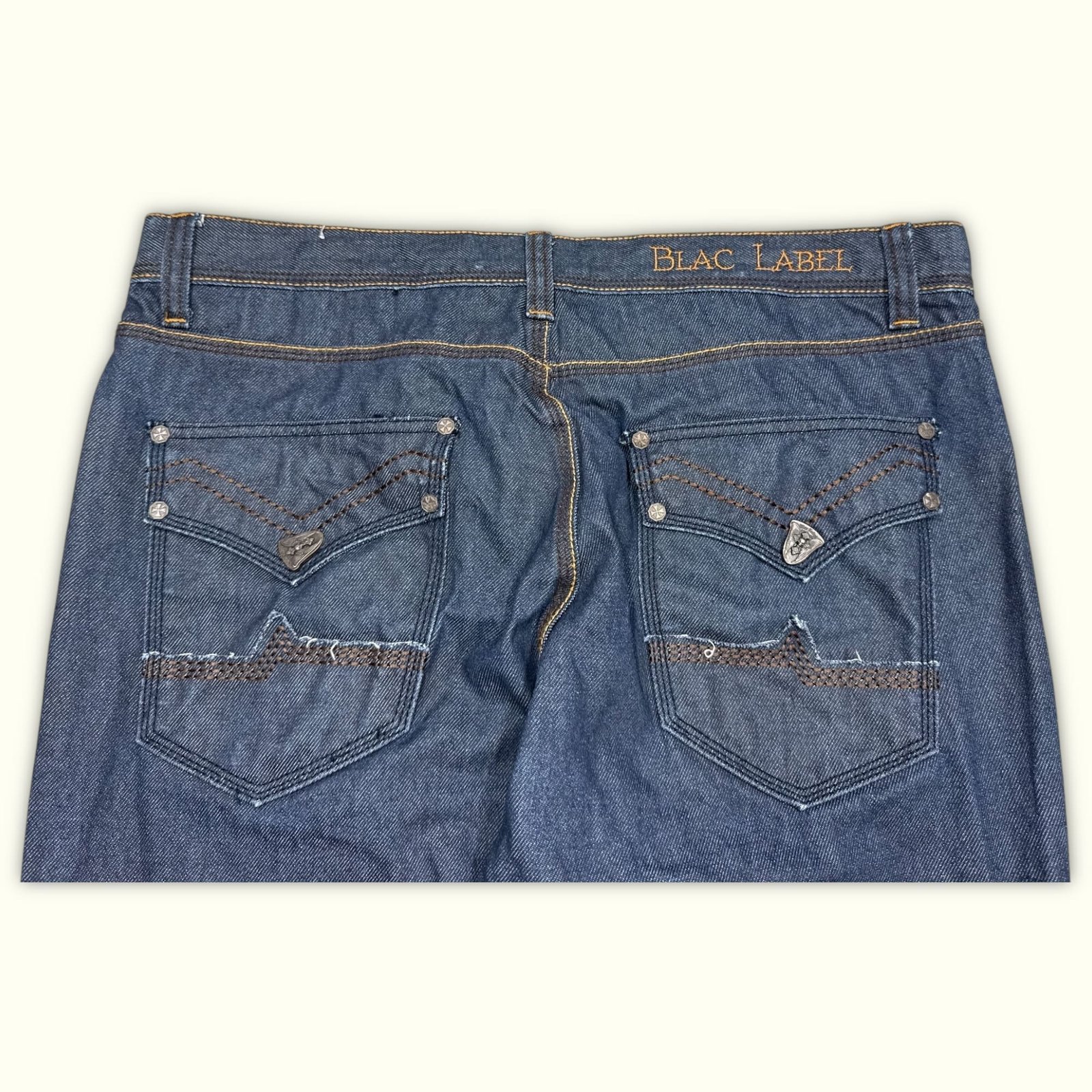 Blac Label Jean Relaxed Homme 2000s Y2K – W38