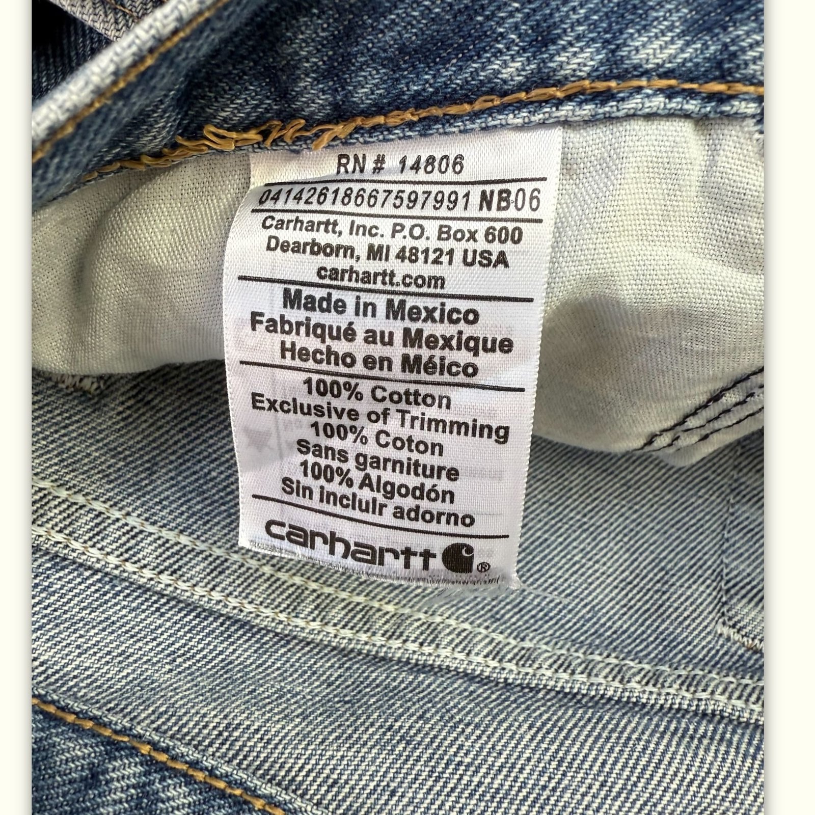 Carhartt Jean Regular Homme 2000s Workwear – W46