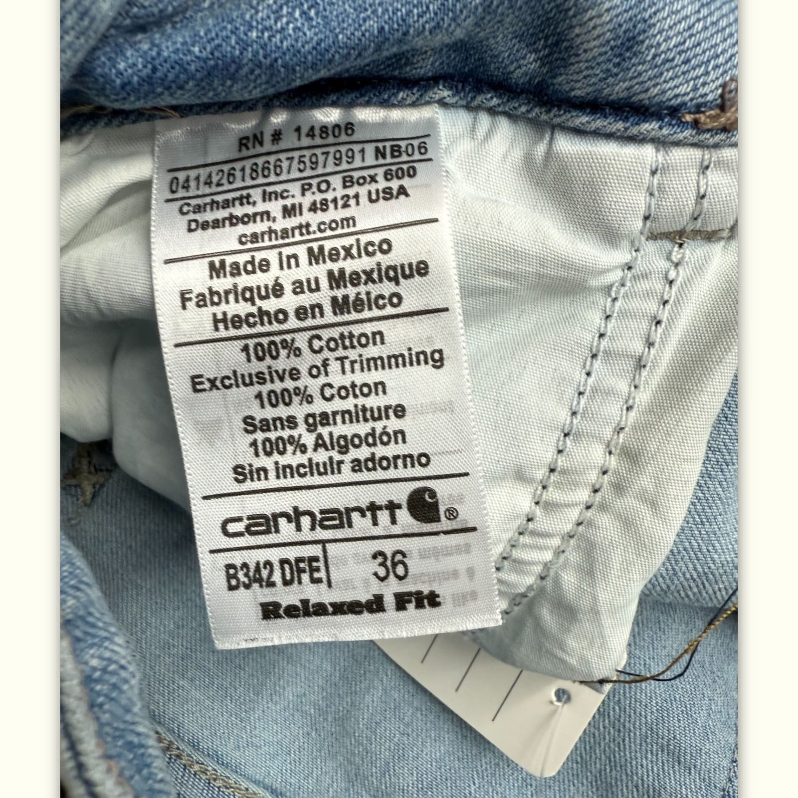 Carhartt Jean Relaxed Homme Workwear – W36