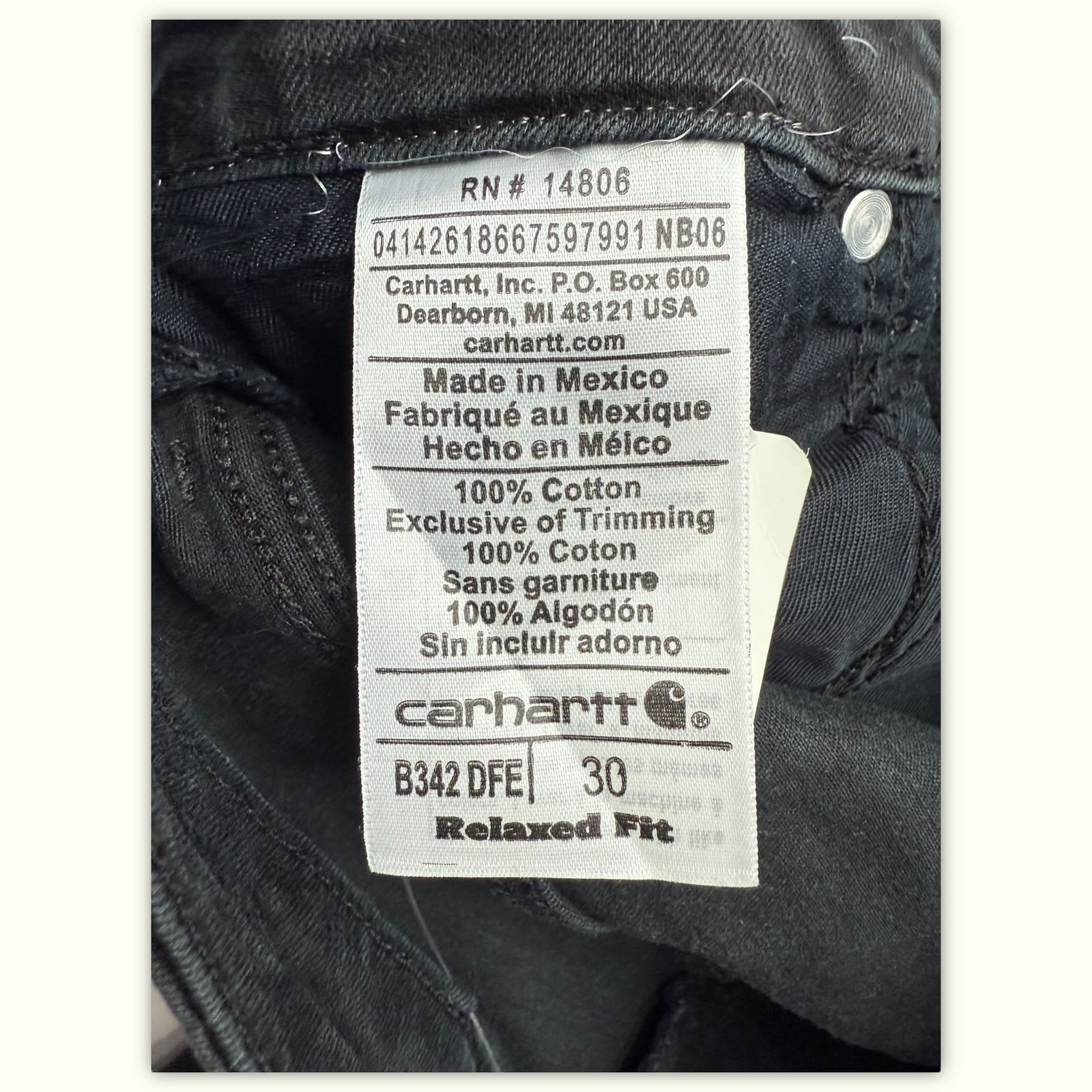 Carhartt Jean Regular Homme 2010s Workwear – W30