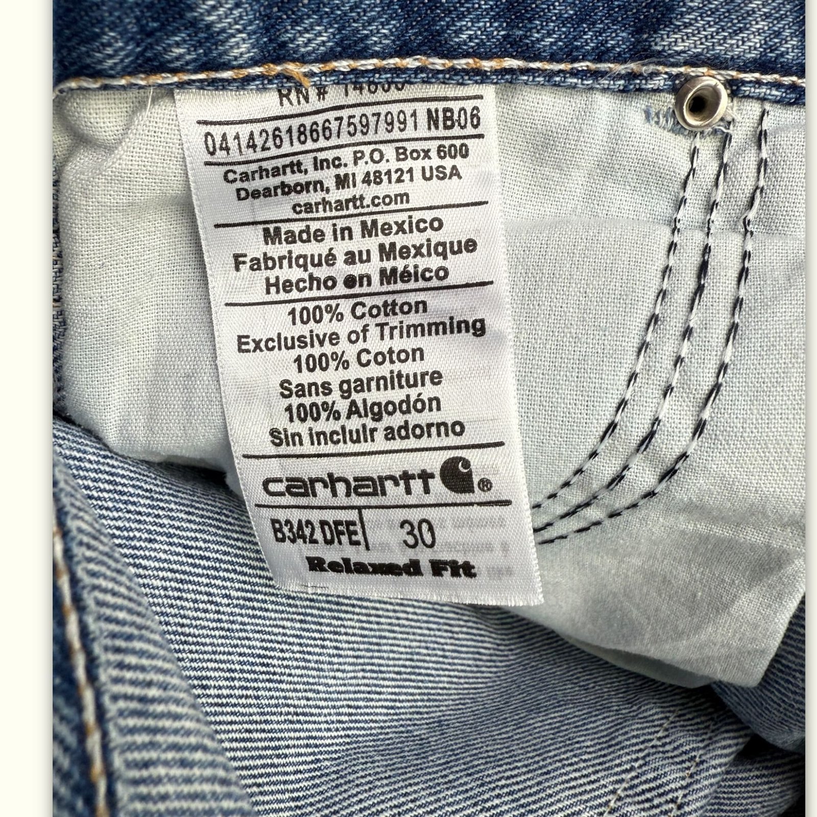Carhartt Jeans Relaxed Uomo 2010s Abbigliamento da lavoro – W30