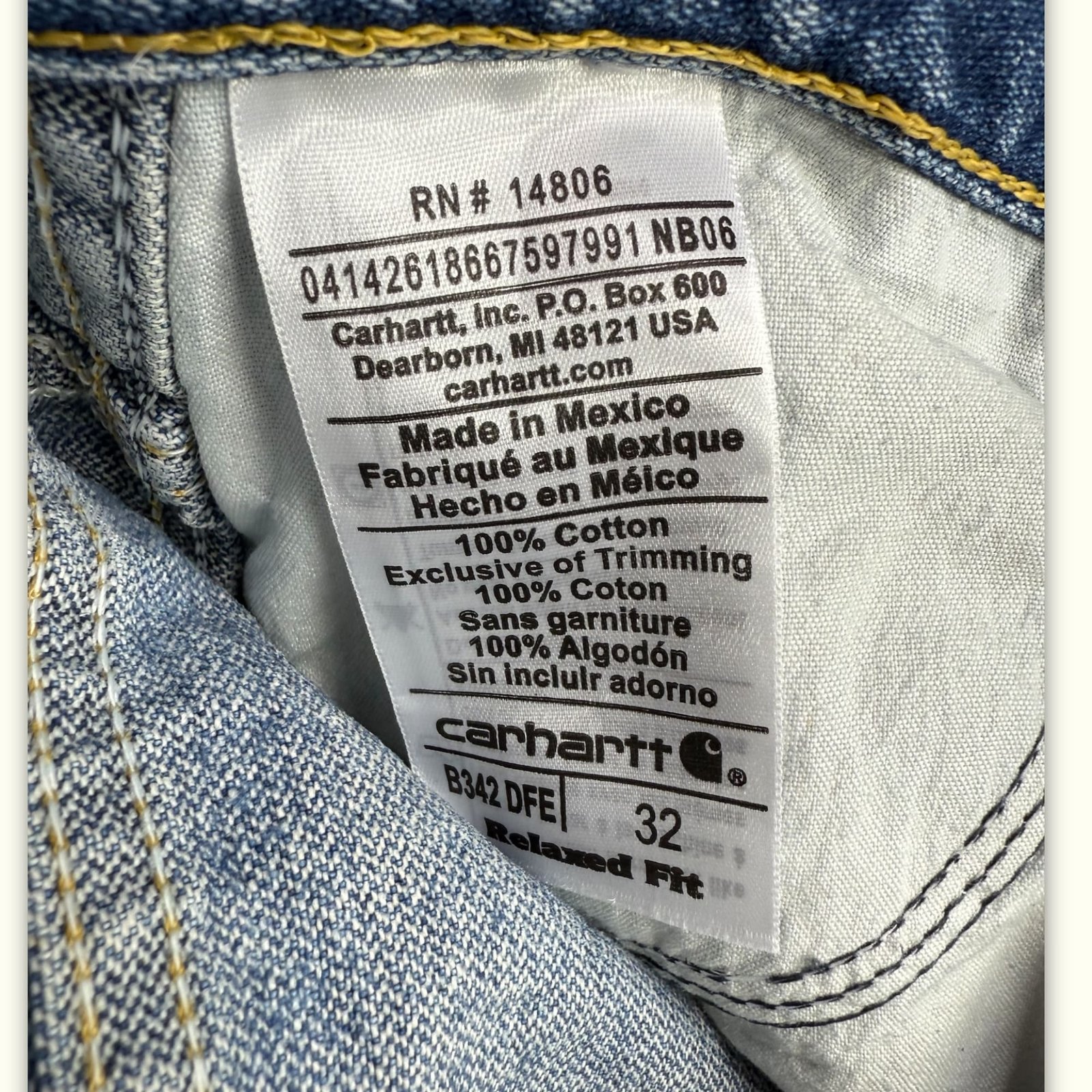 Carhartt Jeans Relaxed Uomo 2010s Abbigliamento da lavoro – W32