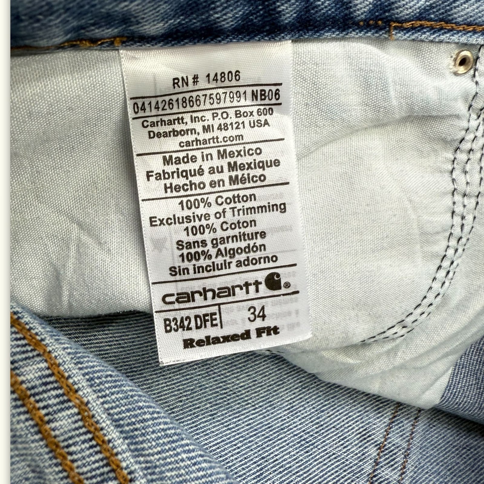 Carhartt Jean Relaxed Homme 2010s Workwear – W34