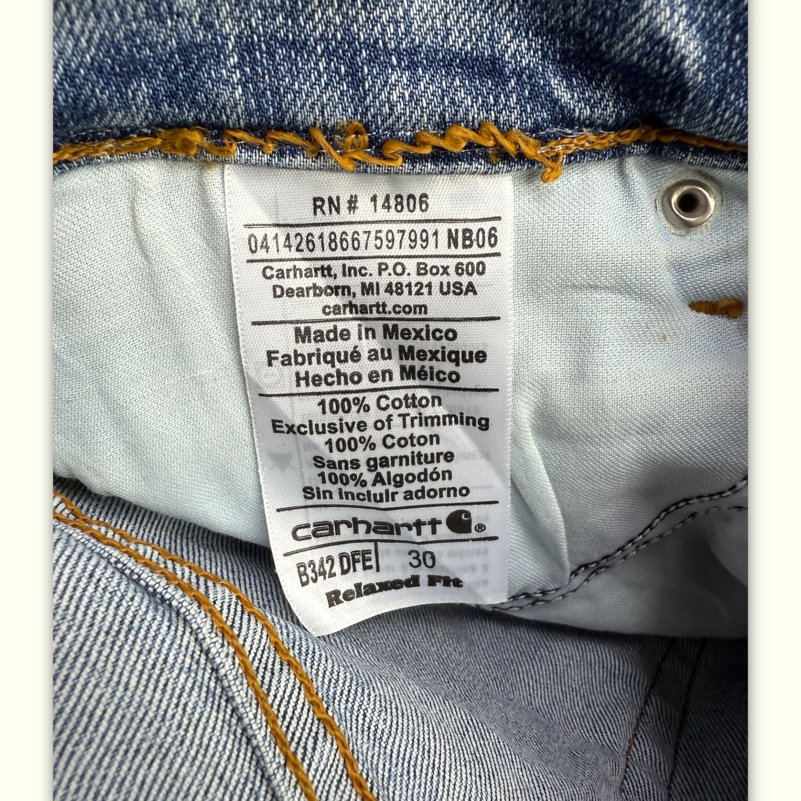 Carhartt Jean Relaxed Homme 2010s Workwear – W30