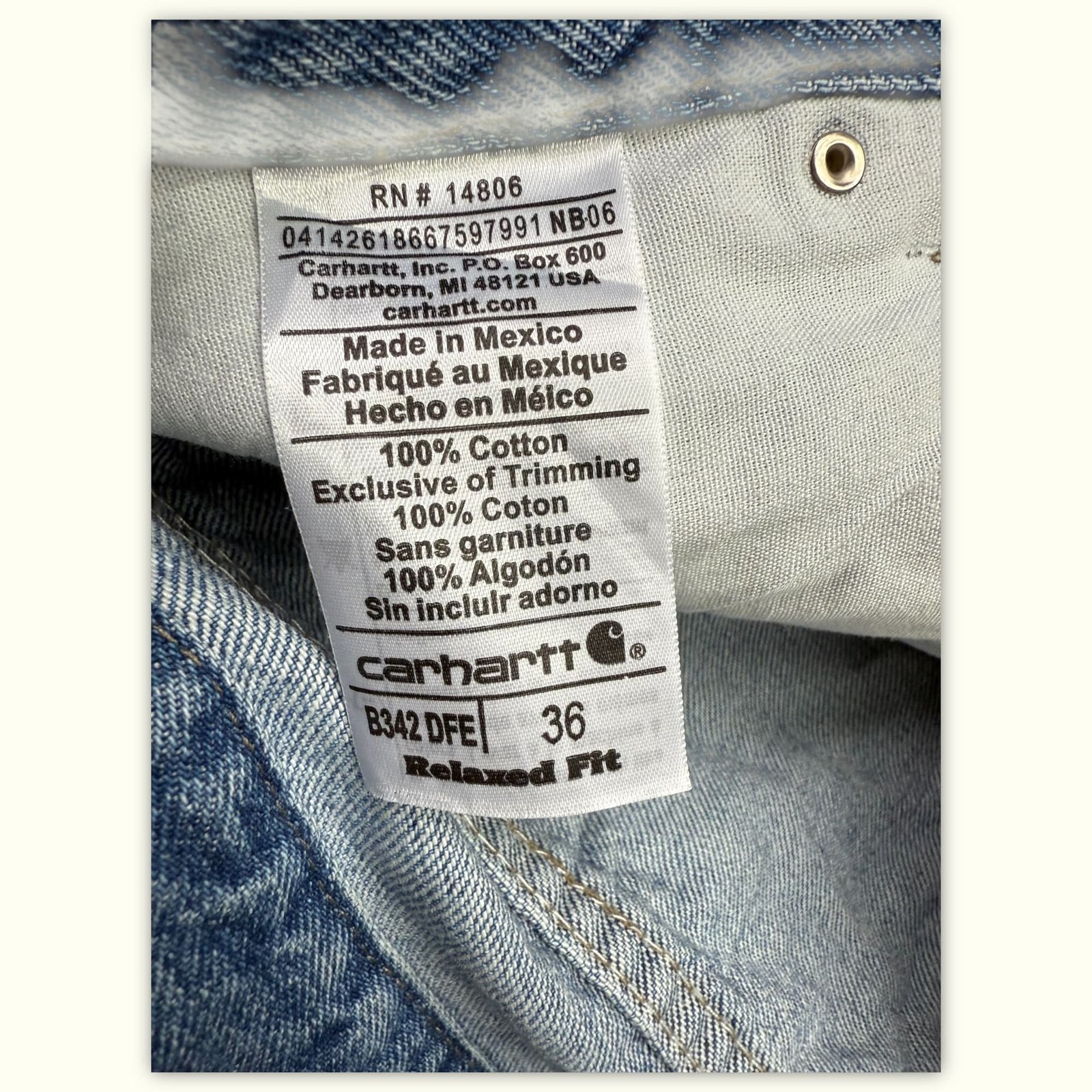 Carhartt Jean Relaxed Homme 2010s Workwear – W36