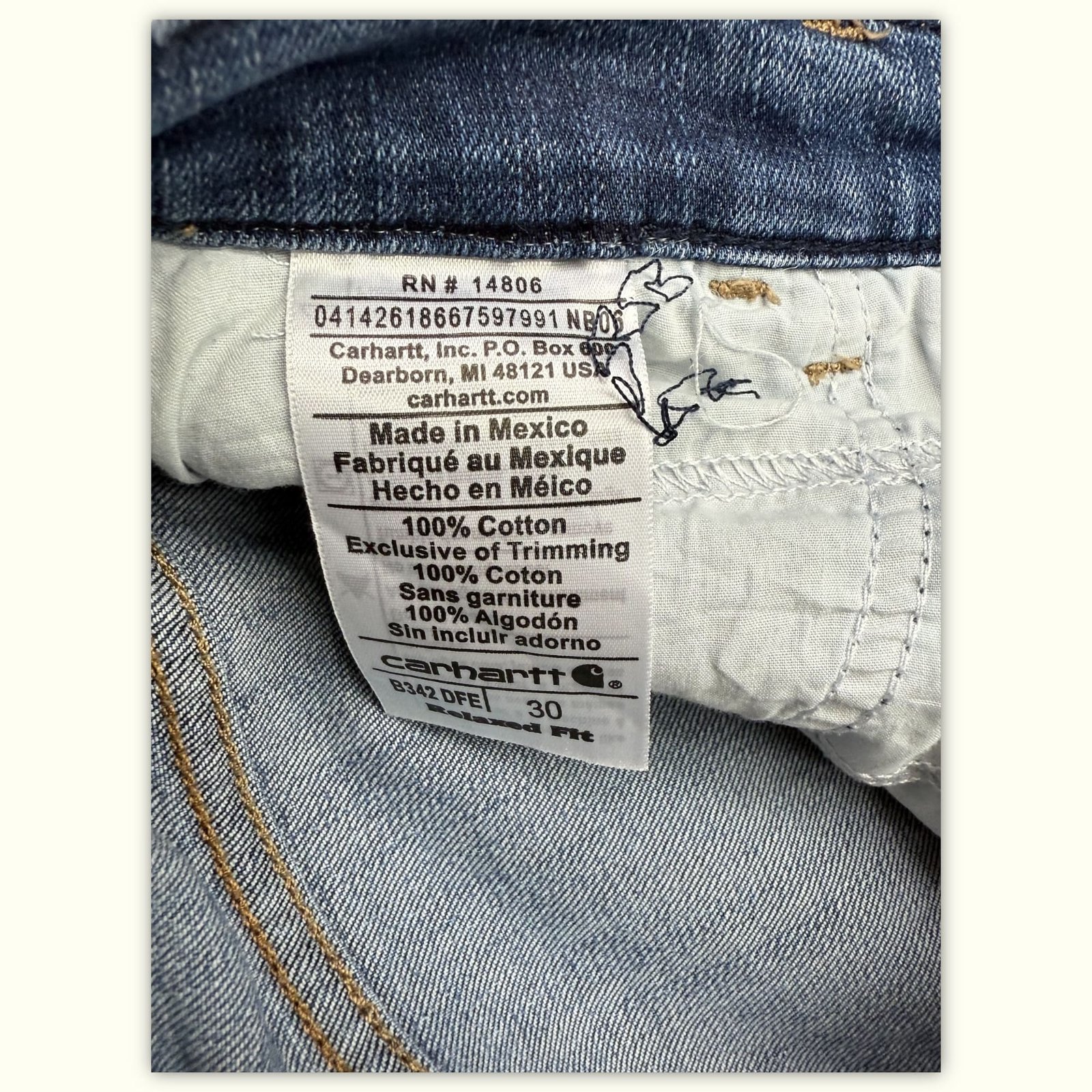 Carhartt Jean Relaxed Femme Workwear – W30