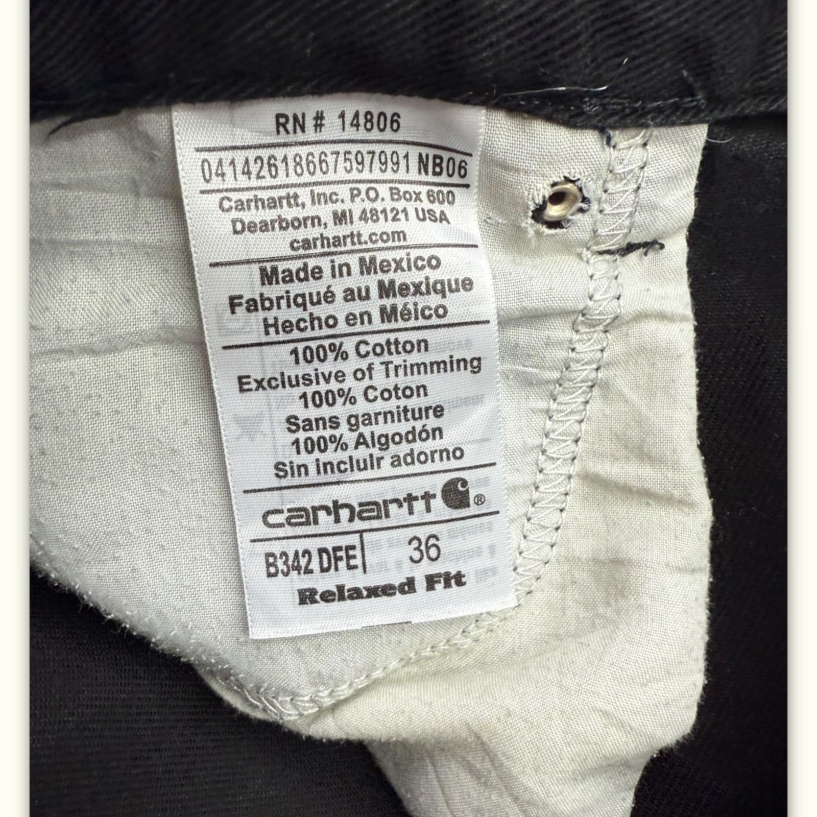 Carhartt Jean Relaxed Homme 2000s Workwear – W36