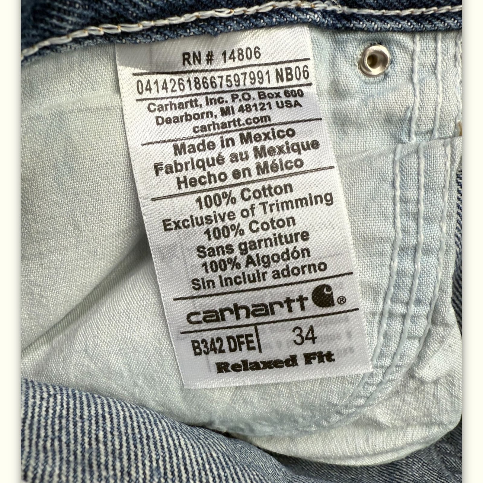 Carhartt Jean Relaxed Homme Workwear – W34
