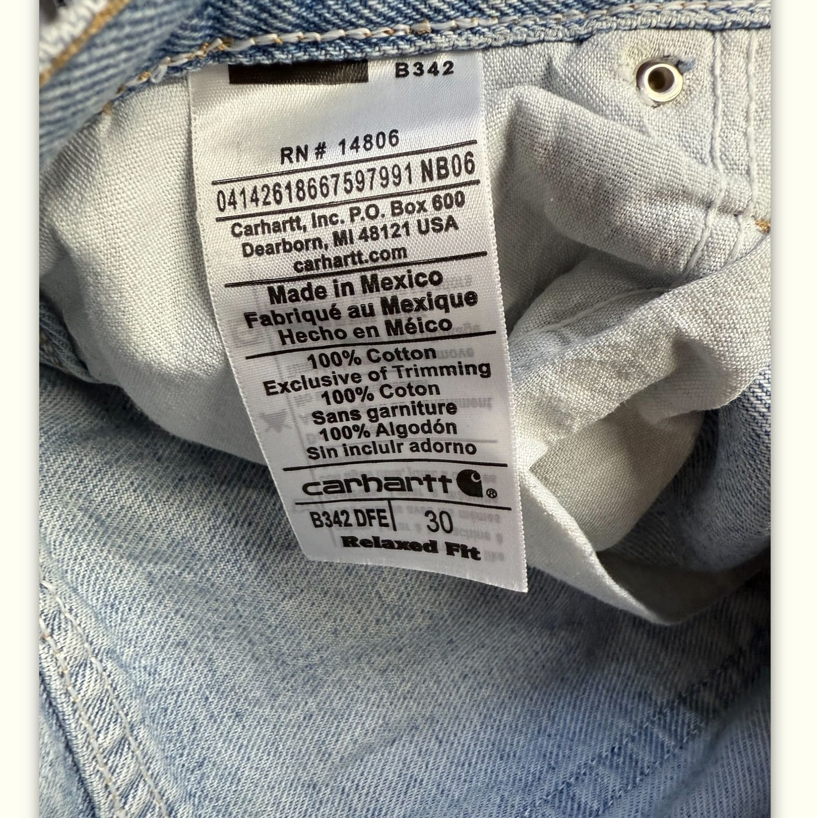 Carhartt Jean Relaxed Homme 2010s Workwear – W30