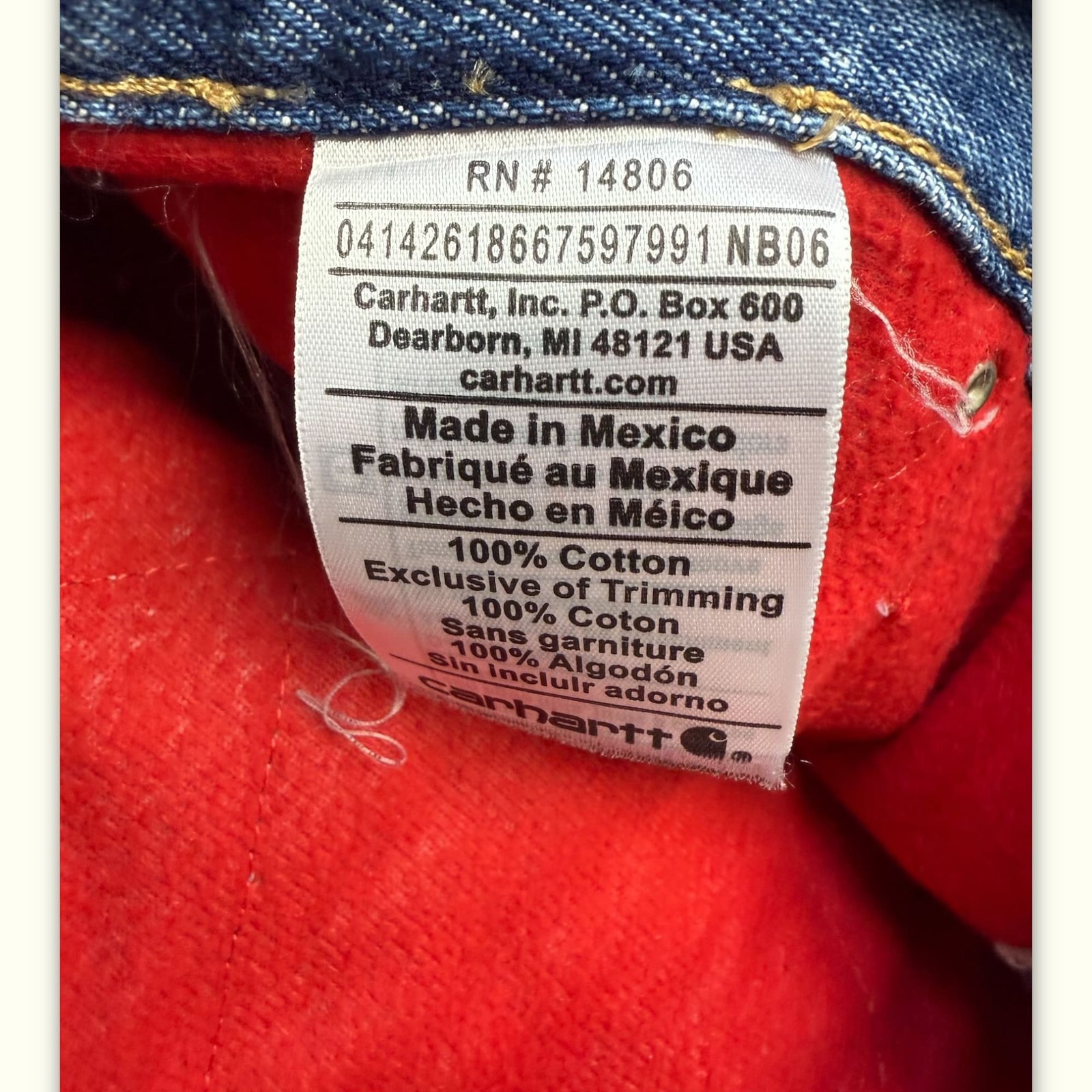 Carhartt Jean Regular Homme 2000s Workwear – W42
