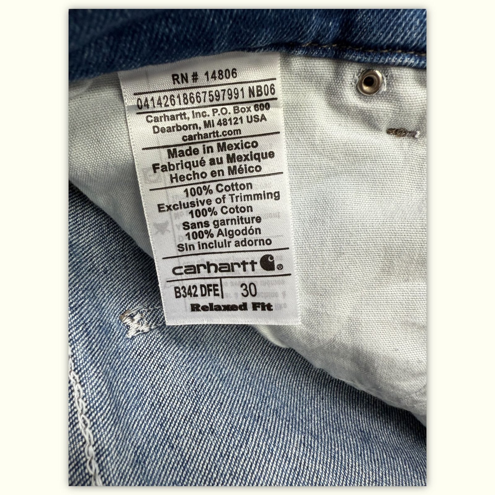 Carhartt Jean Relaxed Homme 2010s Workwear – W30