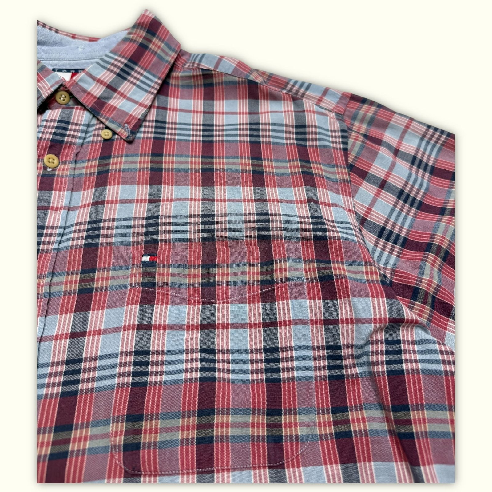 Tommy Hilfiger Chemise Regular Homme 2000s Preppy – L