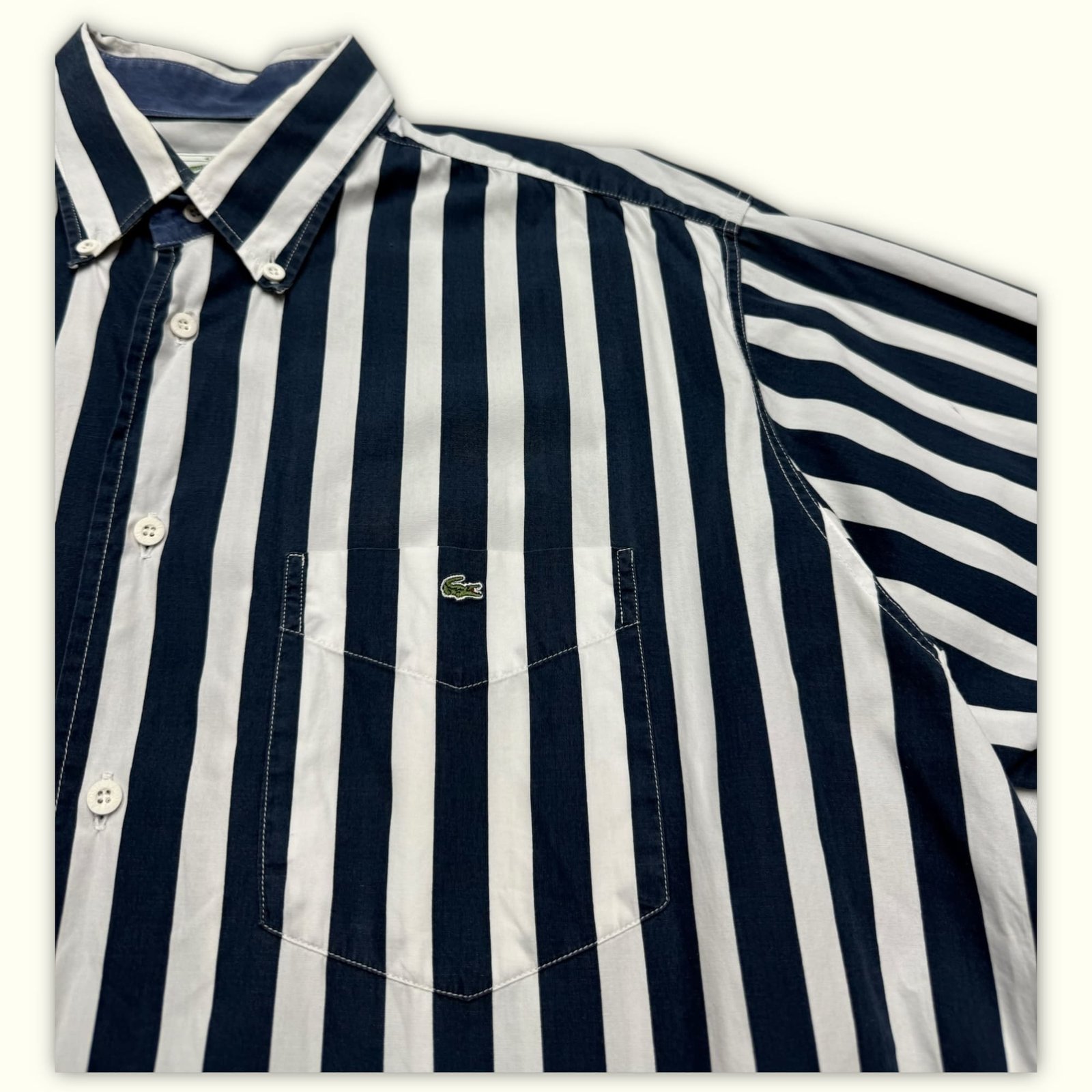Lacoste Chemise Relaxed Homme 1990s Preppy – L