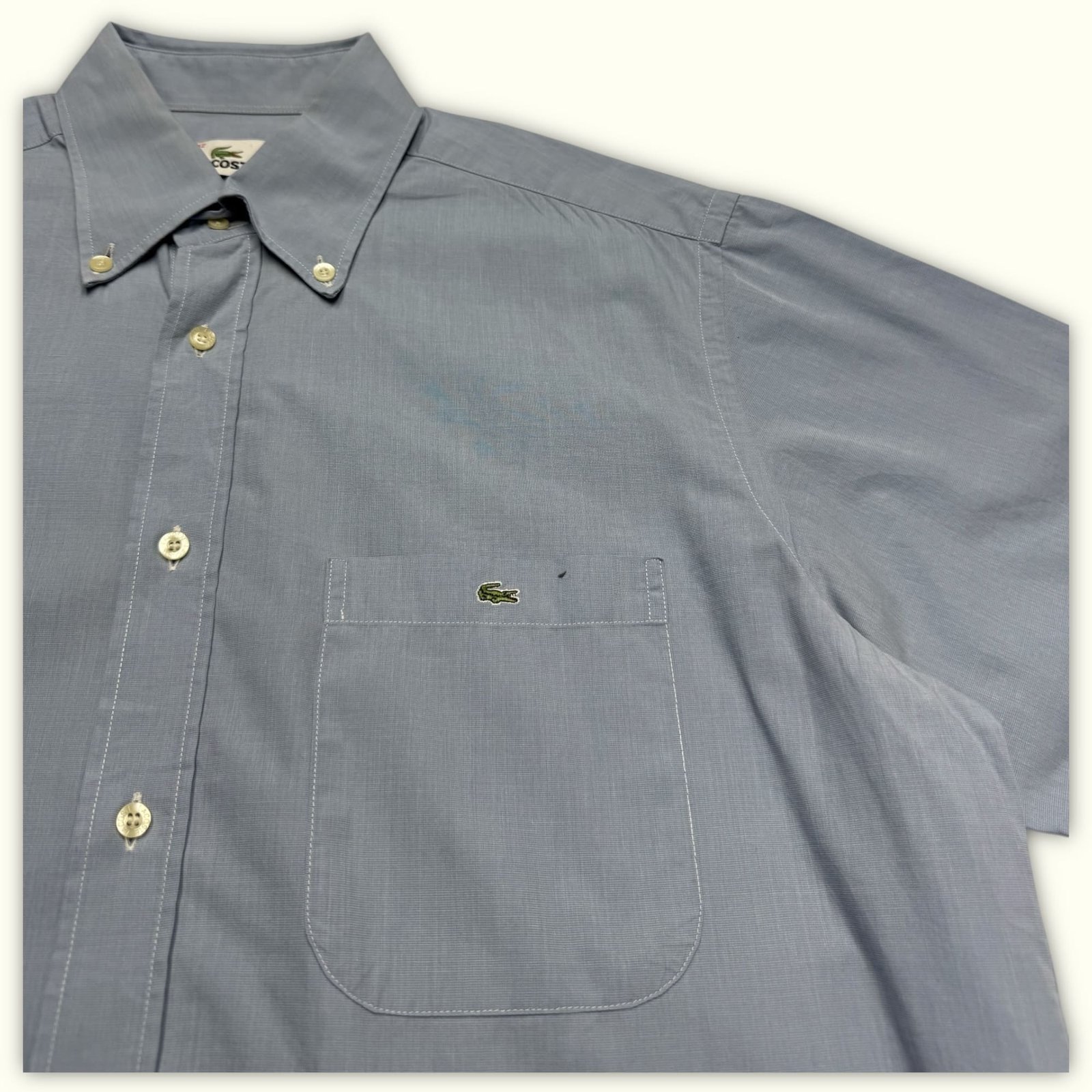 Lacoste Chemise Regular Homme 2000s Preppy – L