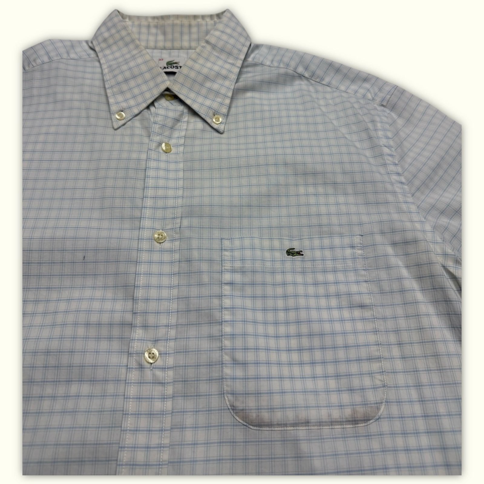 Lacoste Chemise Regular Homme 1990s Preppy – XL