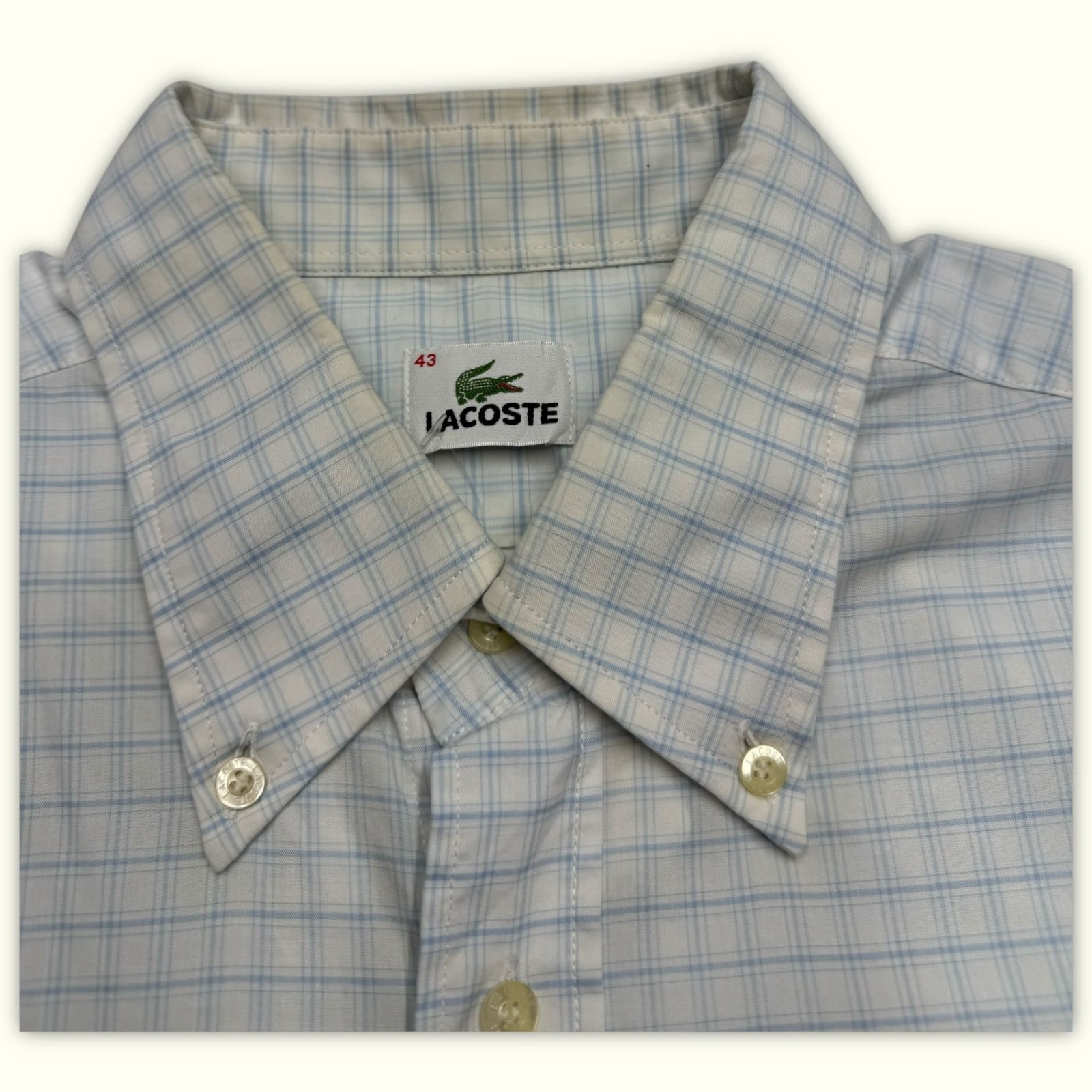 Lacoste Chemise Regular Homme 1990s Preppy – XL
