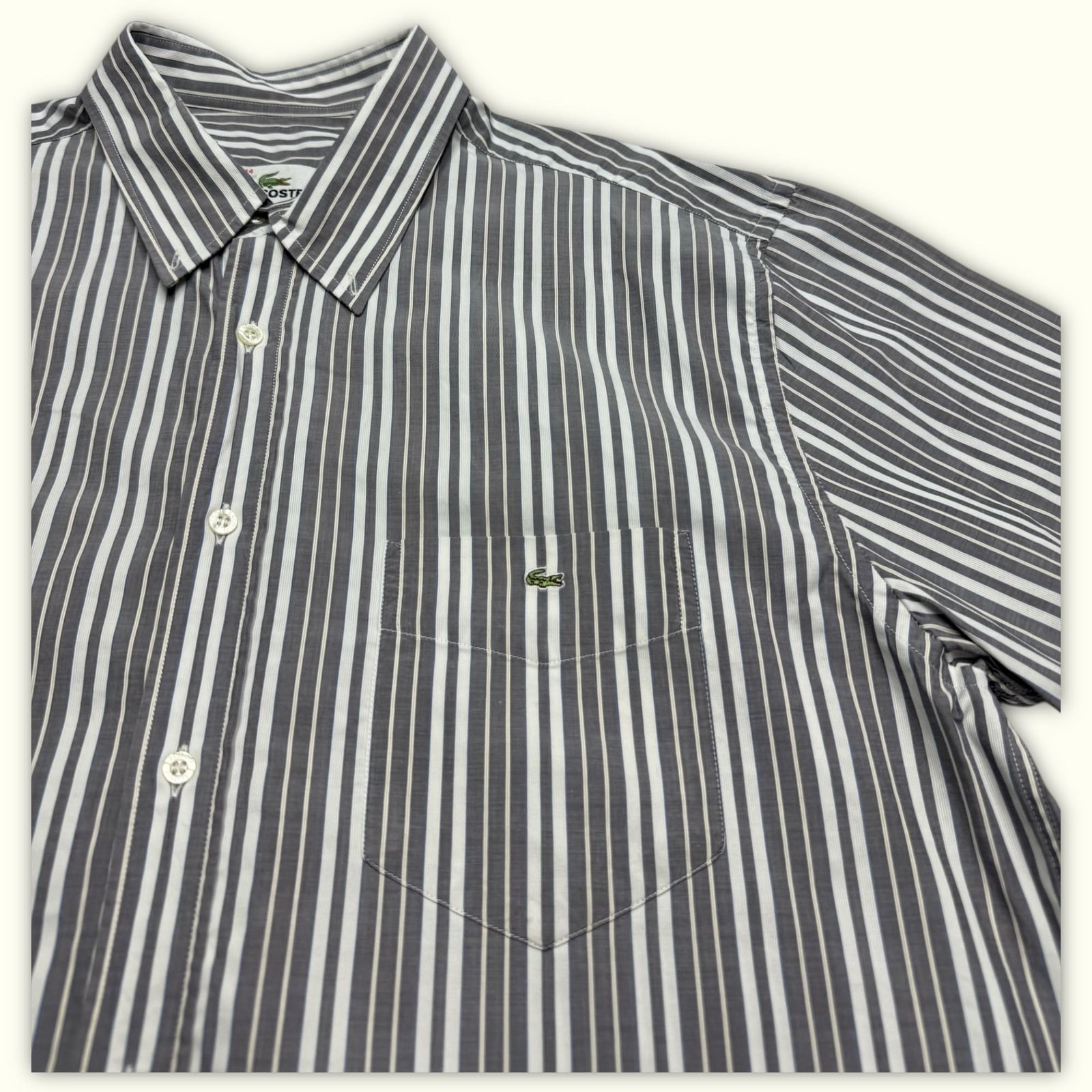 Lacoste Chemise Regular Homme 1990s Preppy – XL