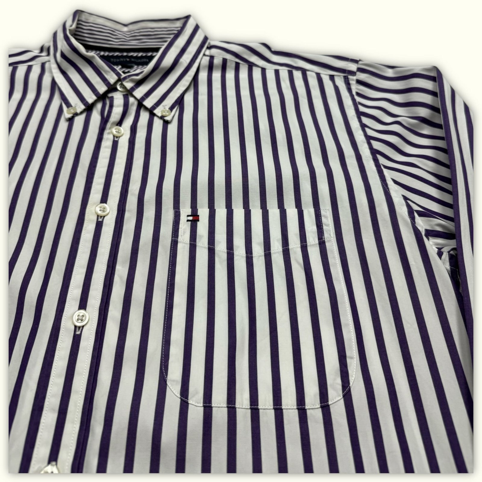 Tommy Hilfiger Chemise Regular Homme 1990s Preppy – L