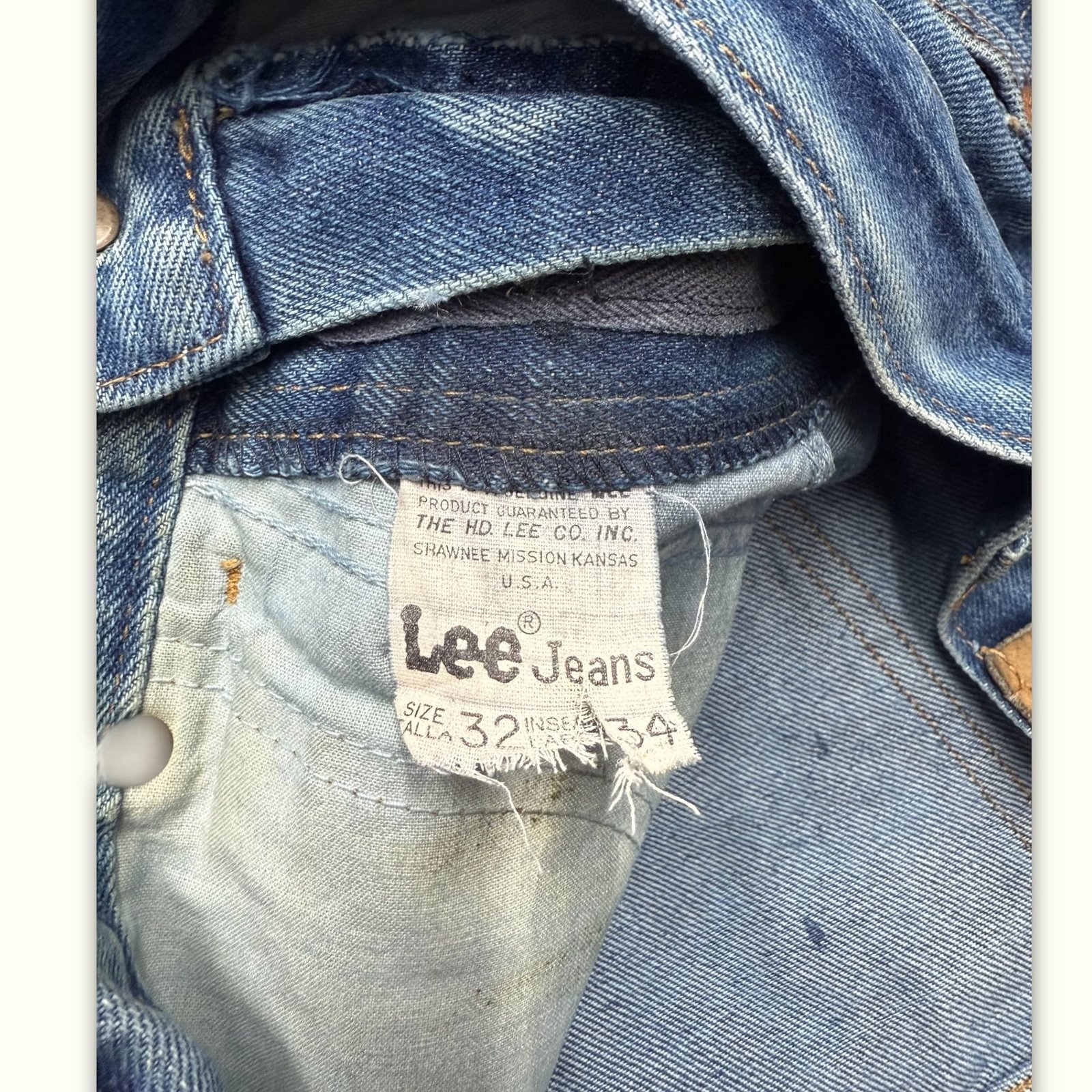 Lee Jean Regular Homme 1980s Vintage – W32