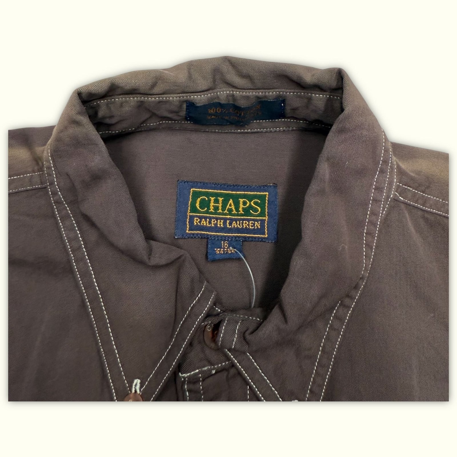 Chaps Ralph Lauren Chemise Relaxed Homme 1990s Workwear – L