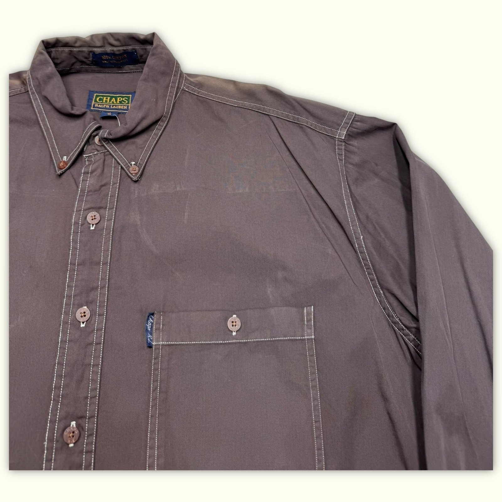 Chaps Ralph Lauren Chemise Relaxed Homme 1990s Workwear – L