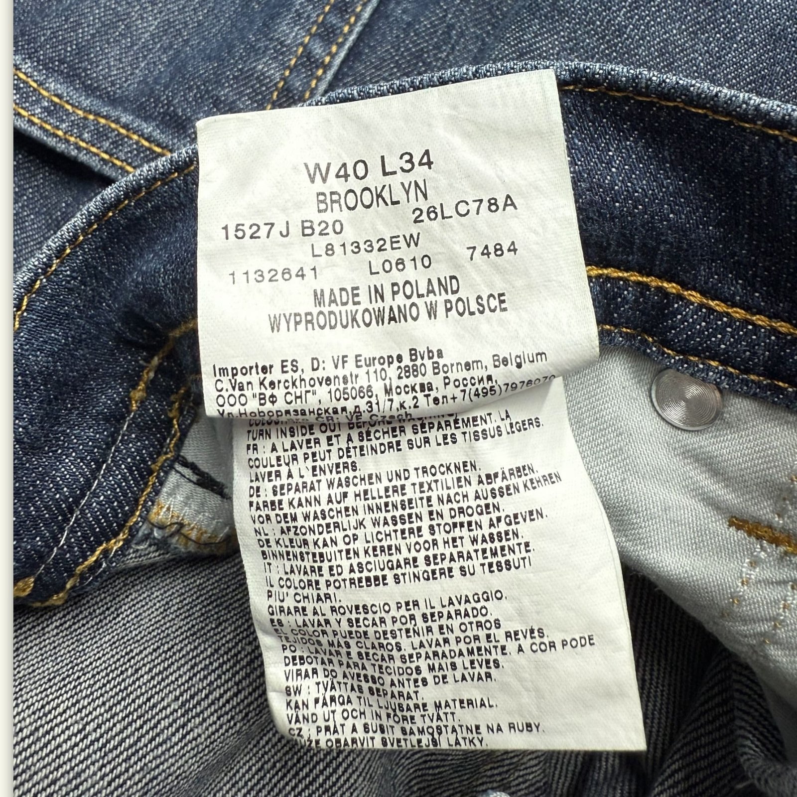 Lee Jean Regular Homme 2000s Workwear – W40