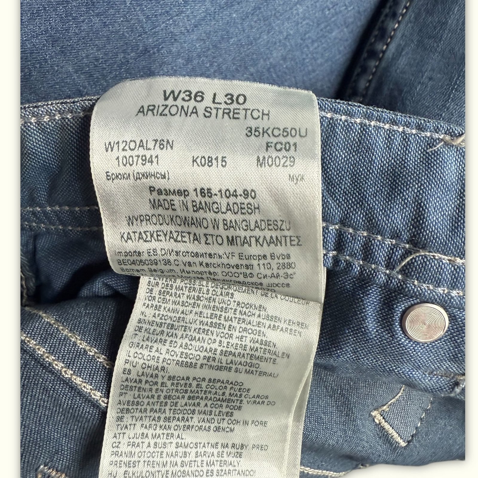 Wrangler Jean Regular Homme Classique – W36