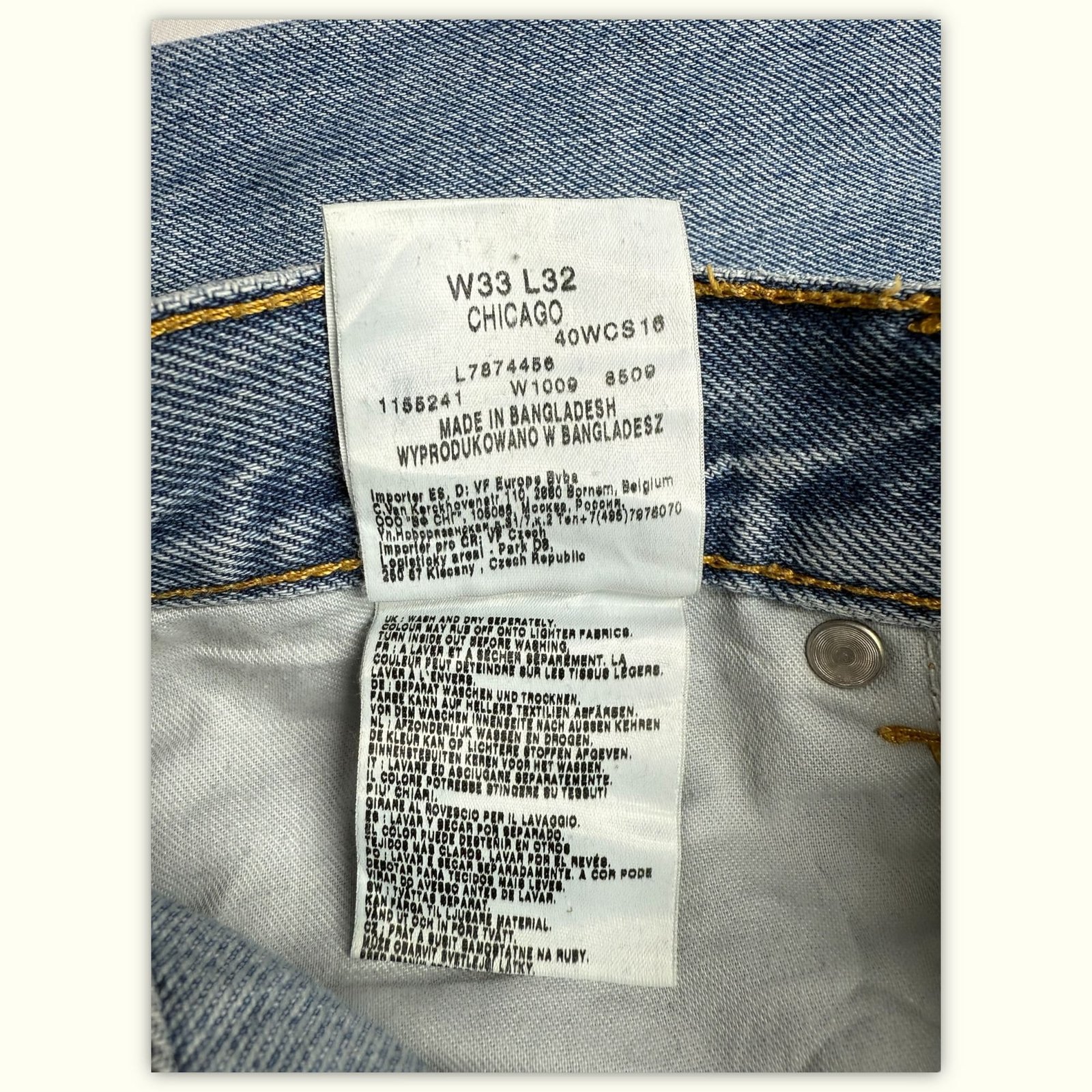 Lee Jean Regular Homme 2000s Normcore – W33