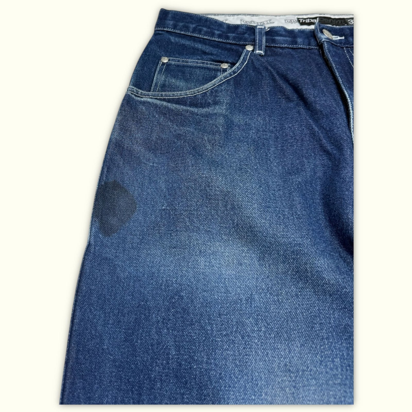 Tribal Denim Jean Baggy Homme 2000s Y2K – W32