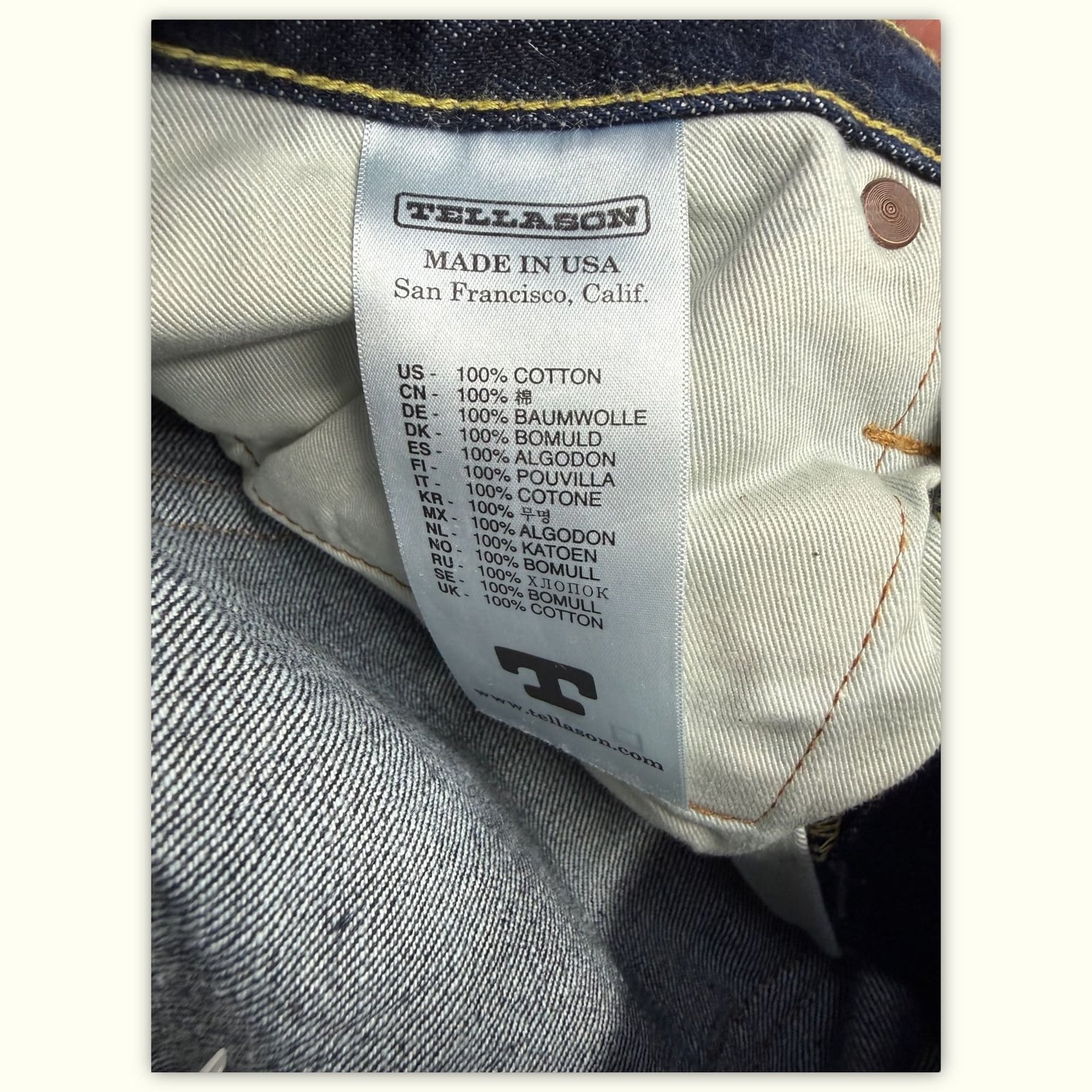 Tellason Jean Slim Homme Classique – W28