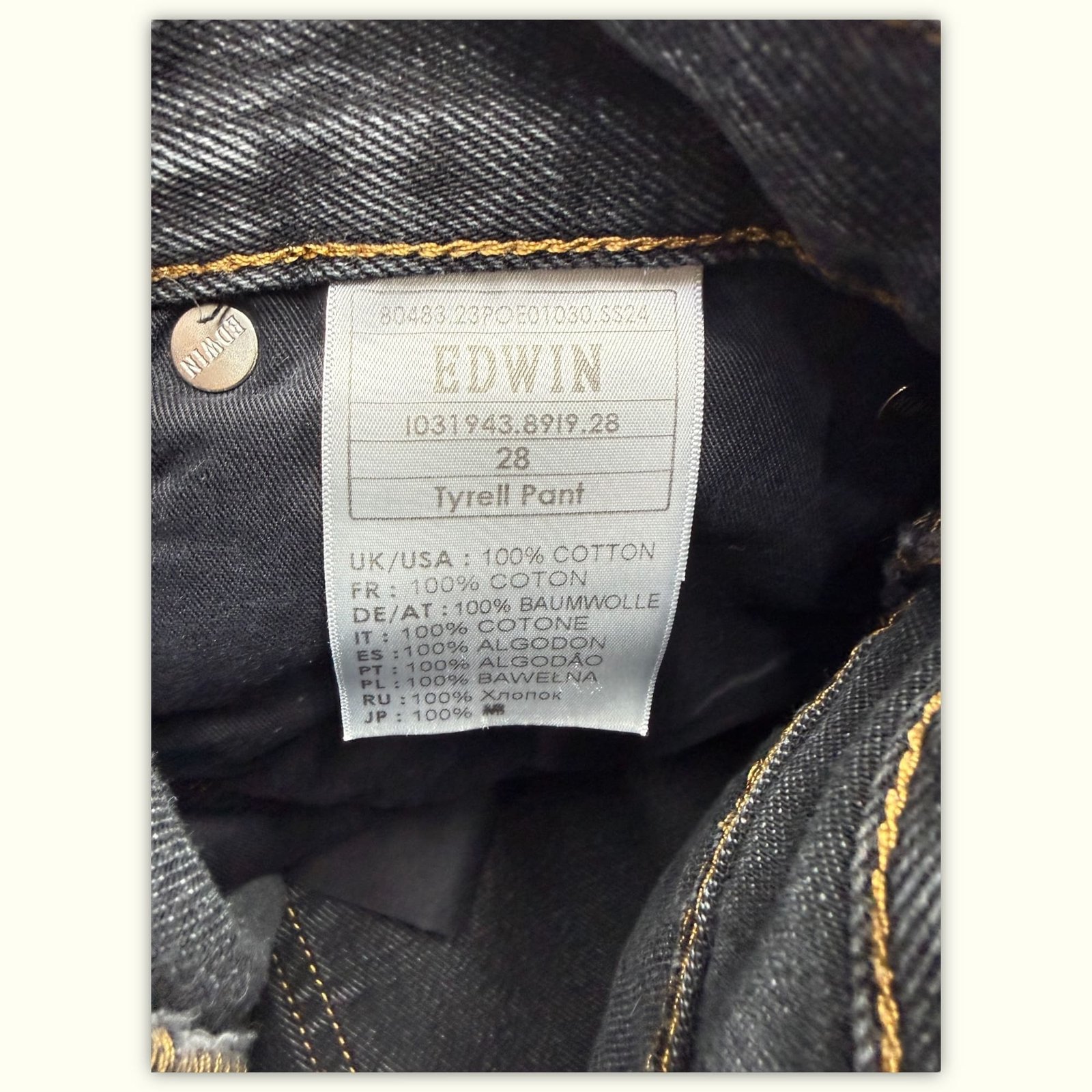 Edwin Jean Large Homme Streetwear japonais – W28