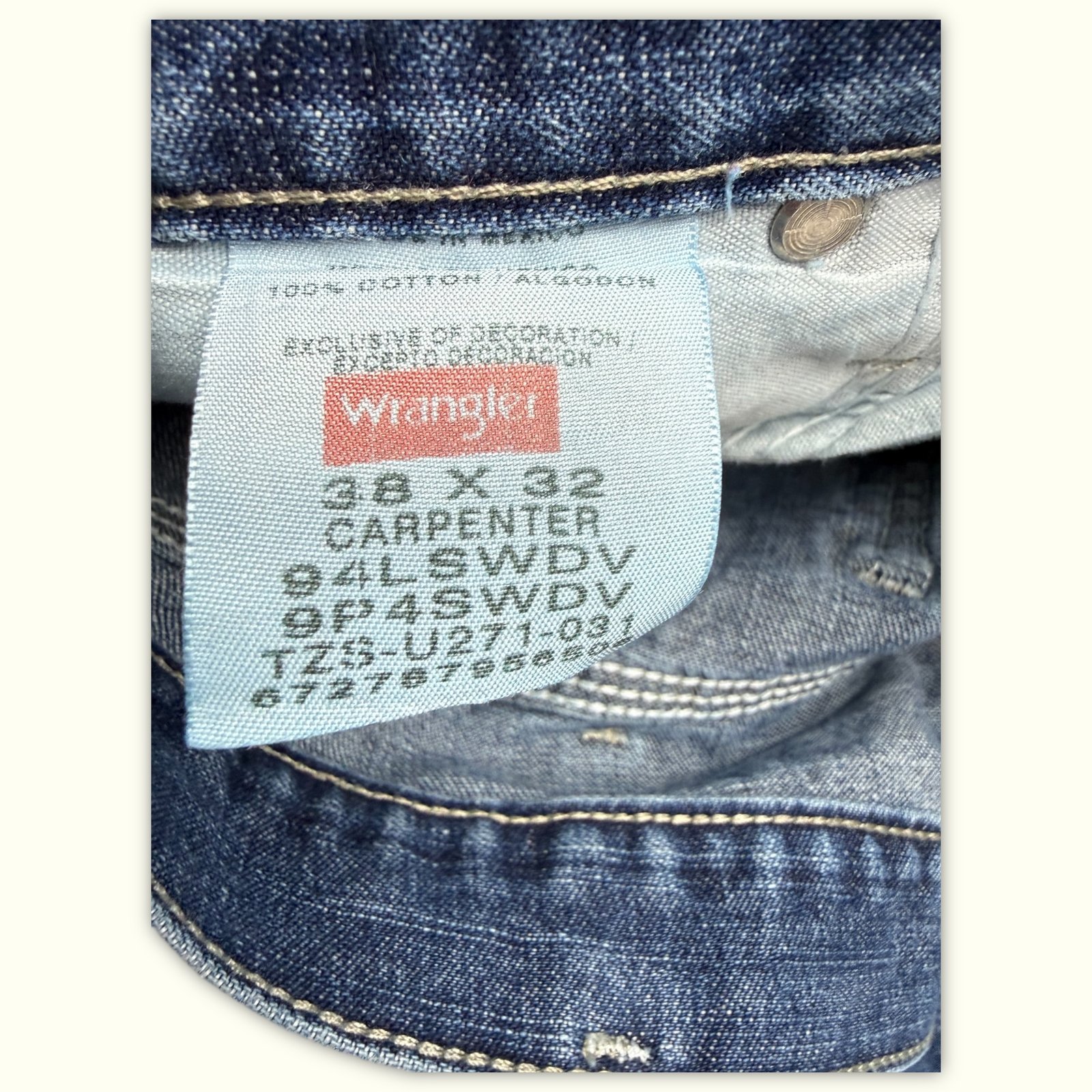 Wrangler Jean Large Homme 2000s Workwear – W38