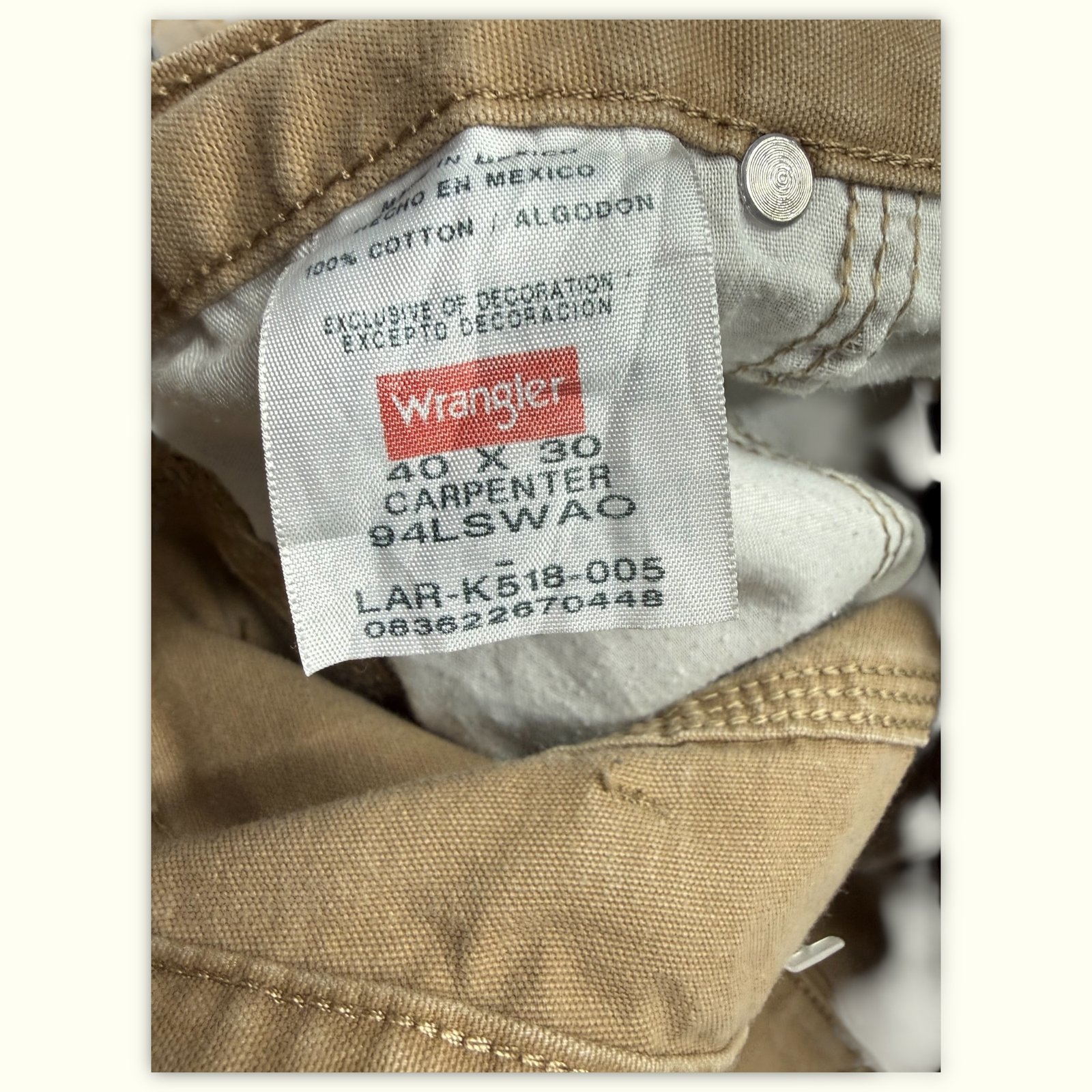 Wrangler Pantalon Relaxed Homme 2000s Workwear – W40