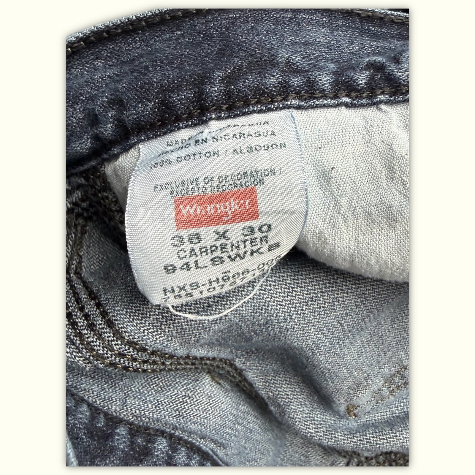 Wrangler Jean Large Homme 2000s Workwear – W38