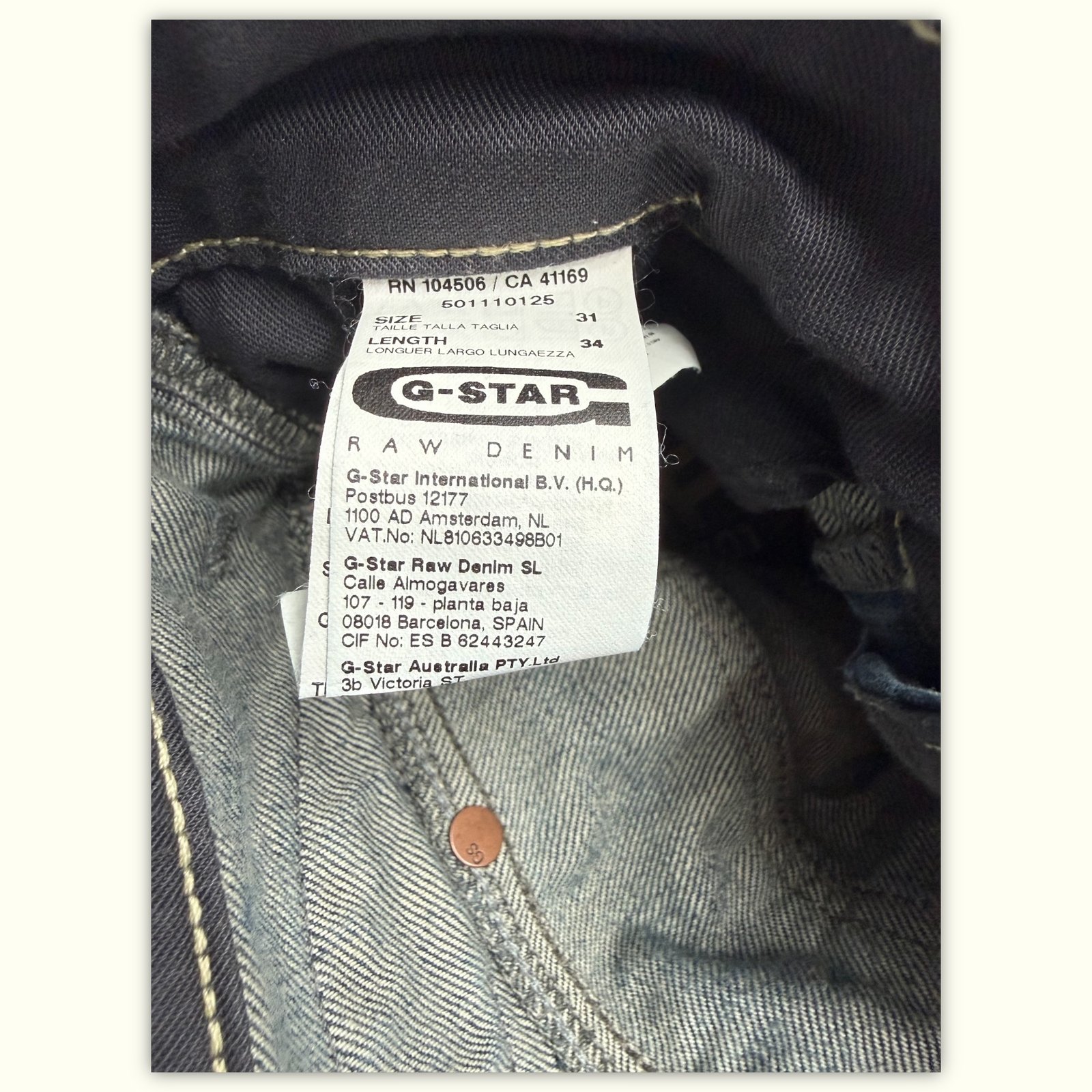 G-Star Jean Regular Homme 2000s Streetwear – W31