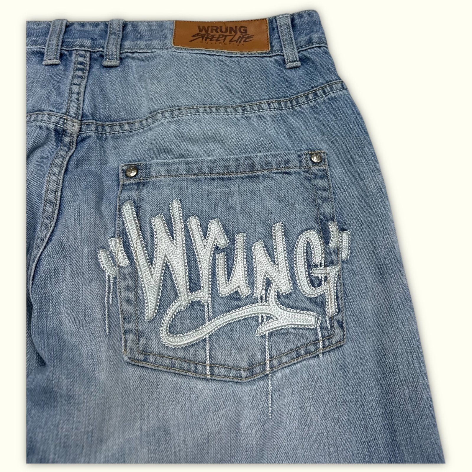 Wrung Jean Baggy Homme 2000s Streetwear – W32
