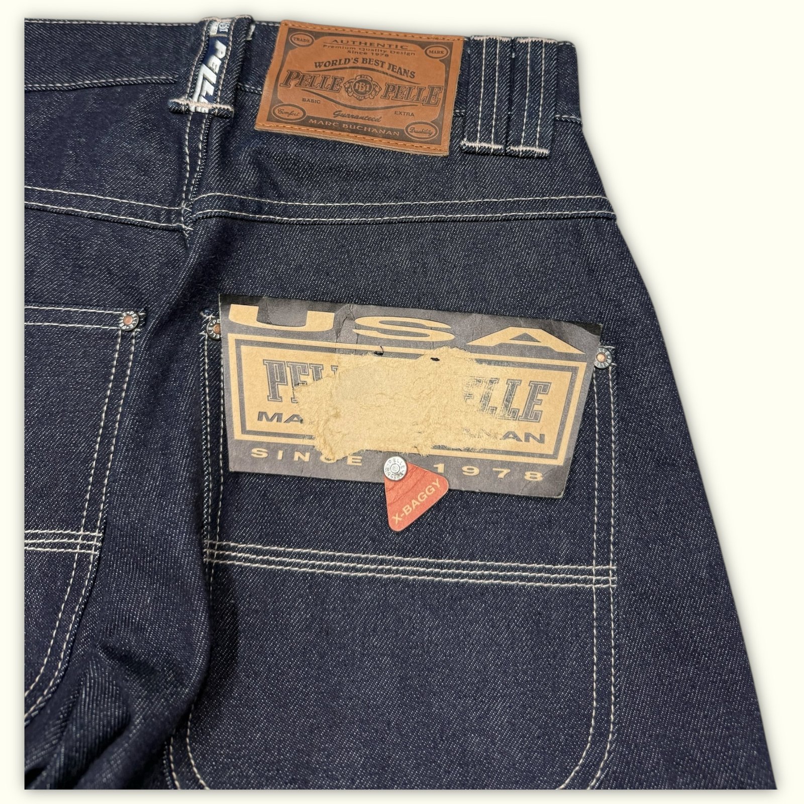 Pelle Pelle Jean Baggy Homme 1990s Streetwear – W26