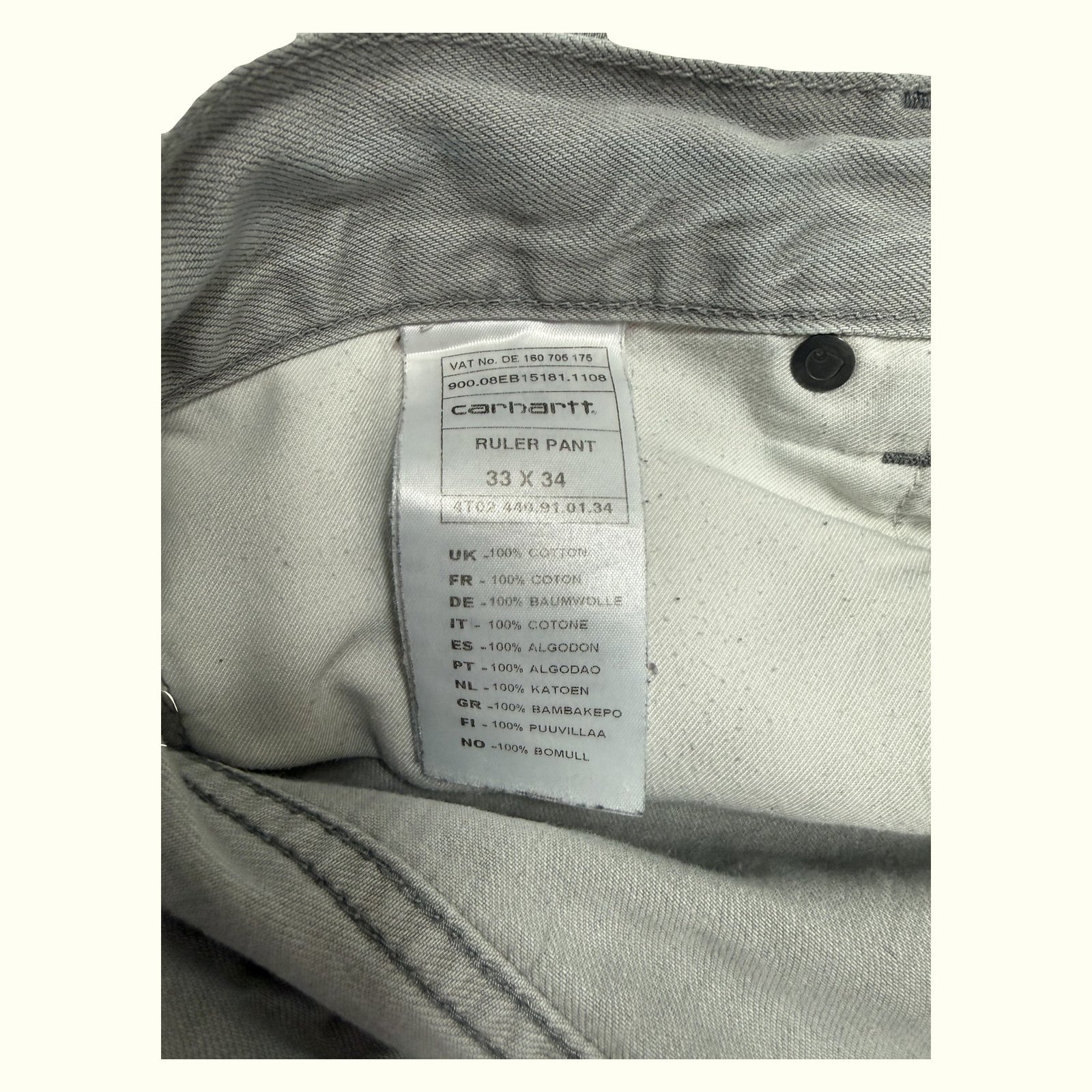 Carhartt Broek Regular Heren 2010s Workwear – W33
