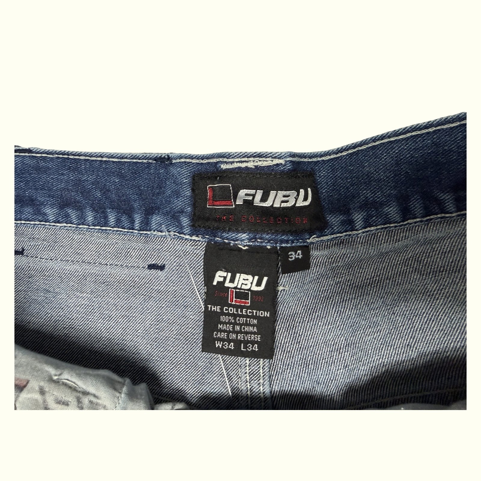 Fubu Jean Baggy Homme 1990s Streetwear – W34